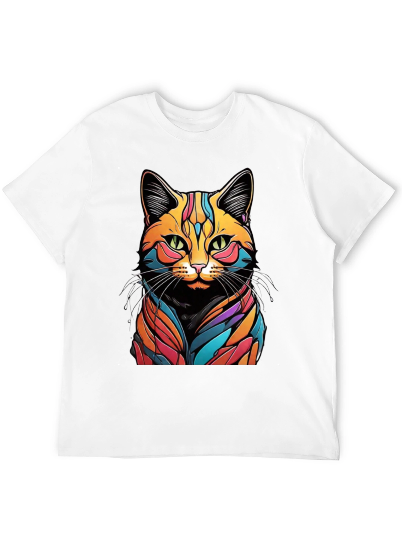 Psychedelic Cat Graphic T-Shirt