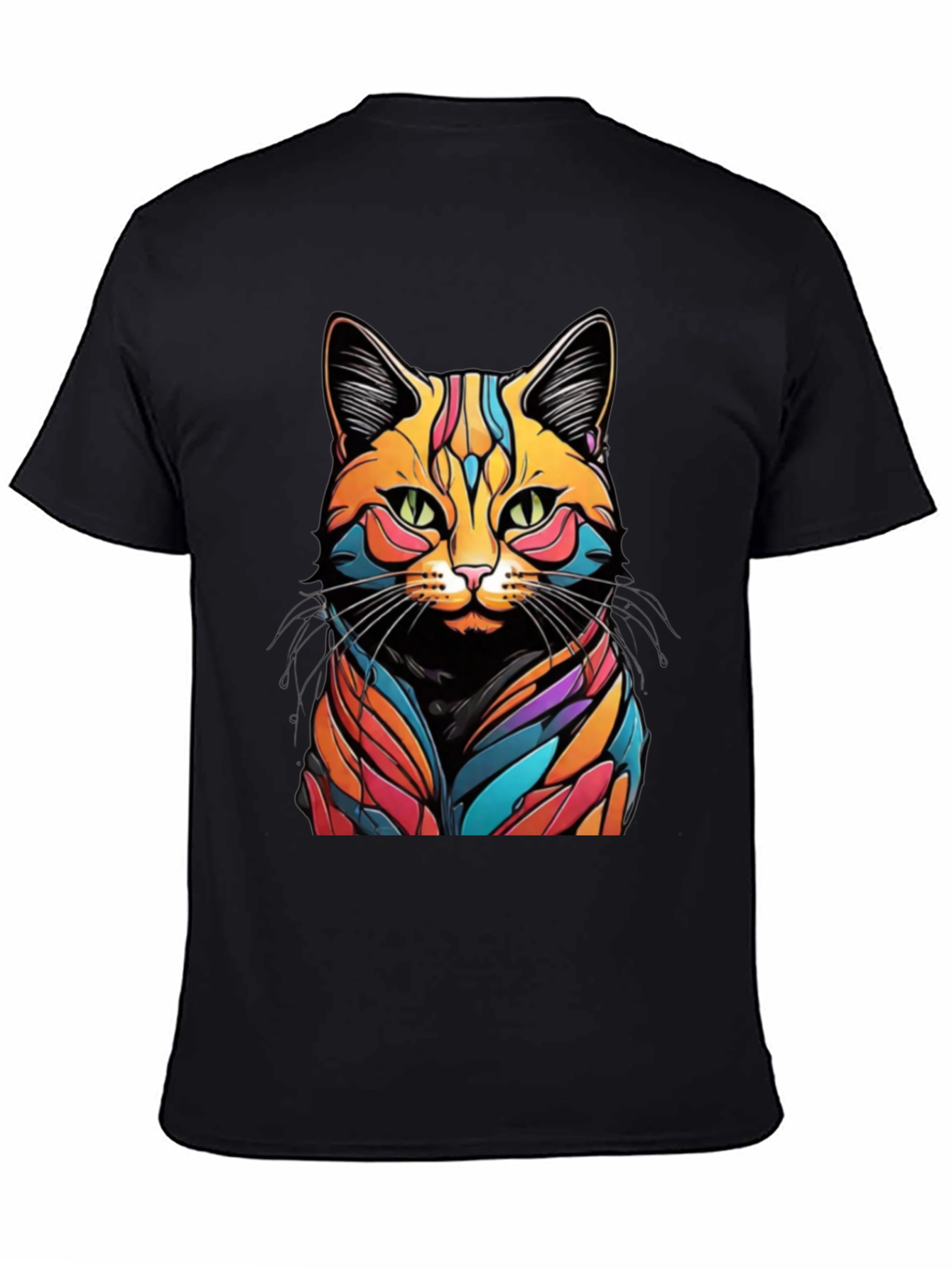Psychedelic Cat Graphic T-Shirt