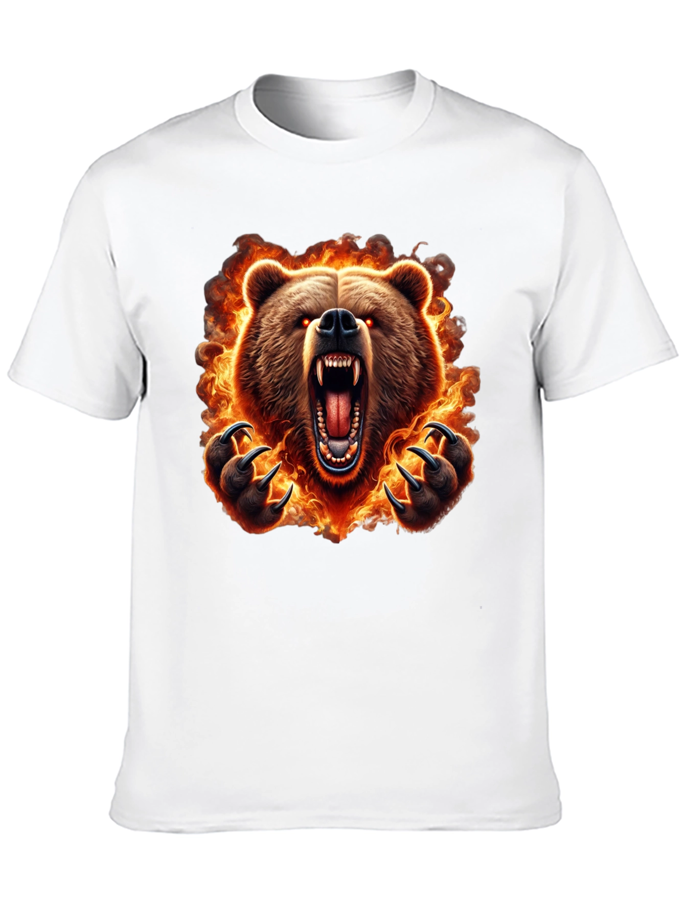 Fiery Bear Graphic Tee - Mens Black T-Shirt