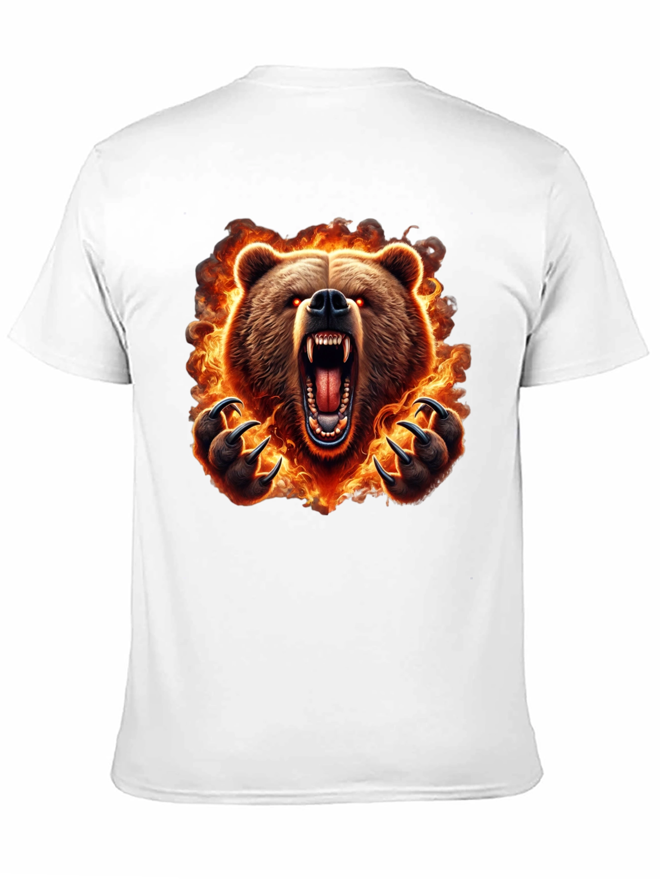 Fiery Bear Graphic Tee - Mens Black T-Shirt
