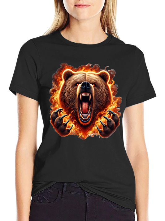 Fiery Bear Graphic Tee - Mens Black T-Shirt