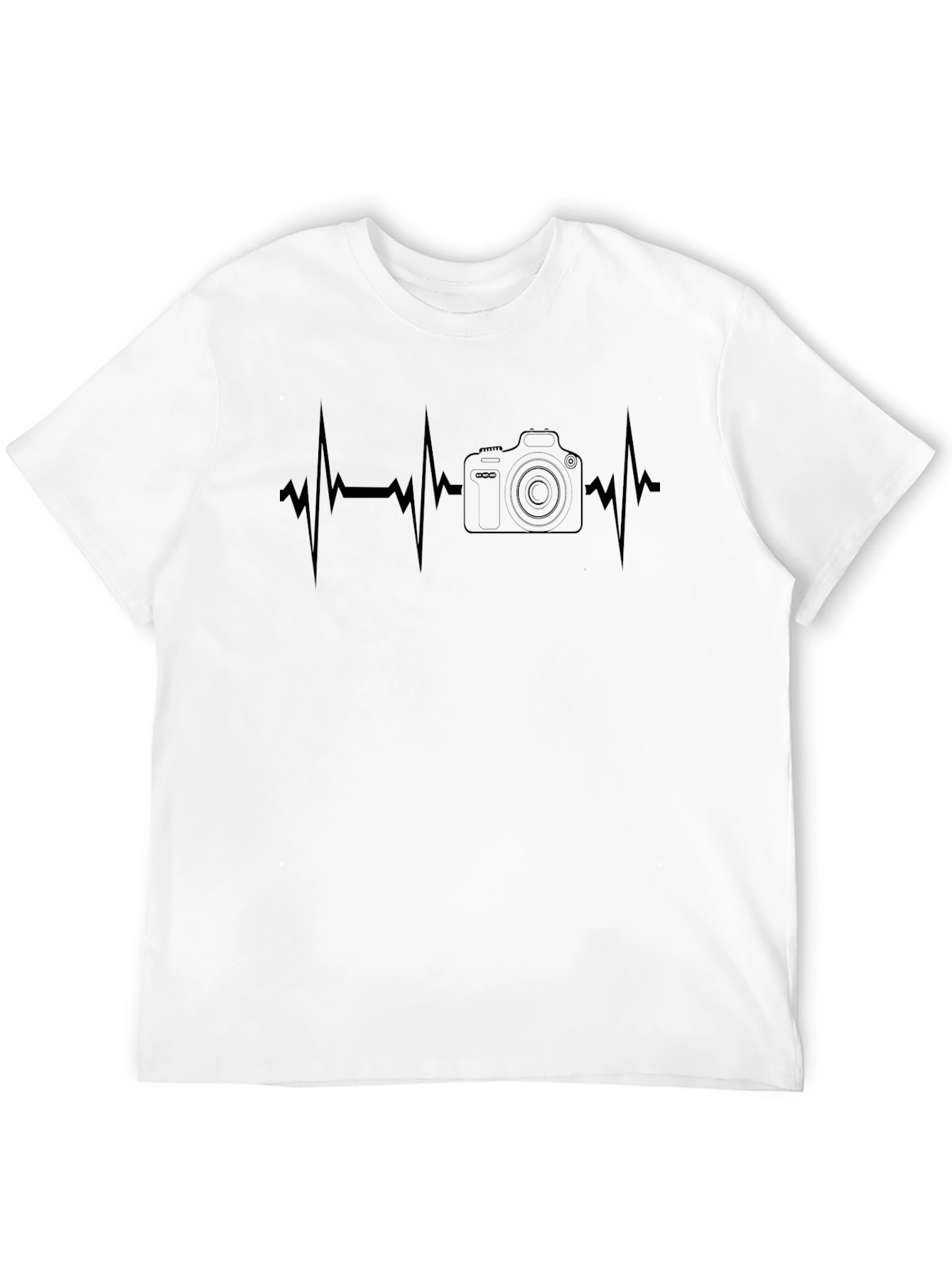 Photographer Heartbeat Graphic Tee - Black