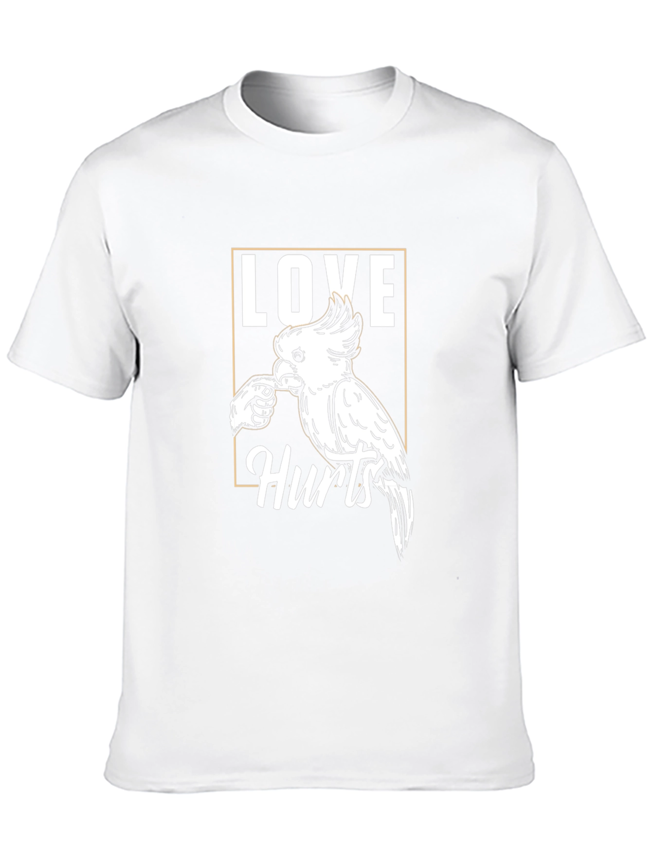 Love Hurts Parrot T-Shirt -  Black Graphic Tee
