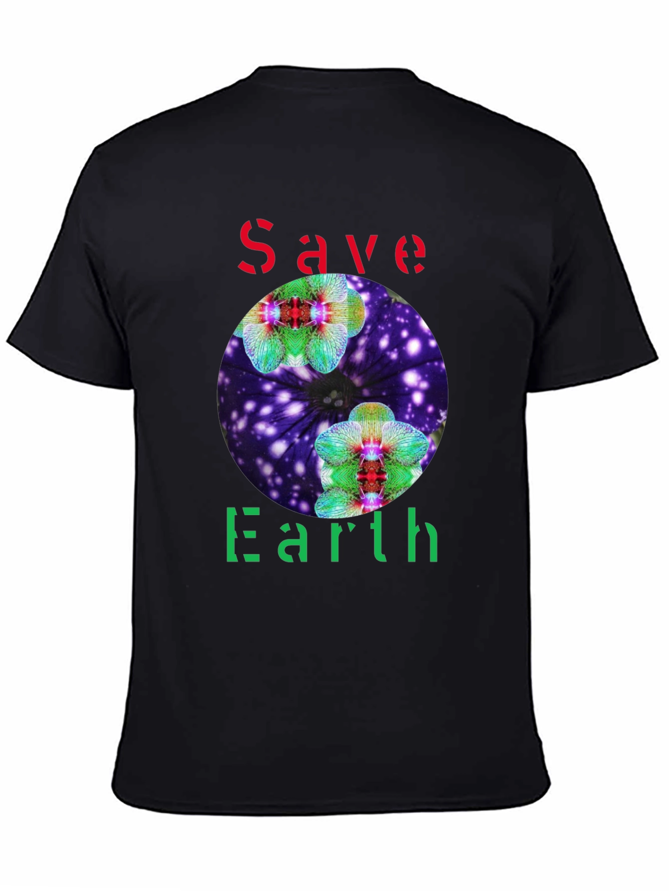 Save Earth T-Shirt - Floral Galaxy Design