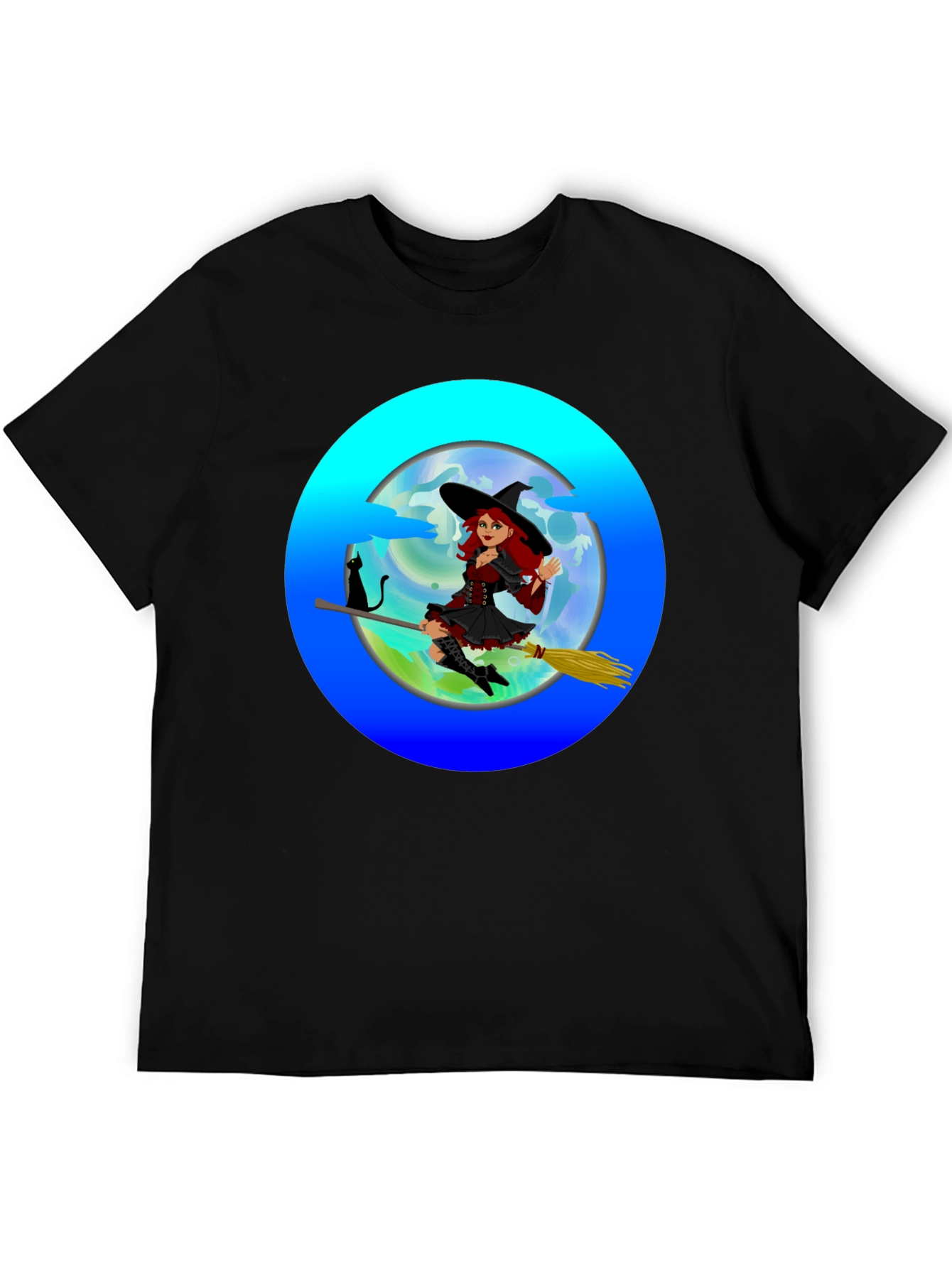Witch on Broom T-Shirt - Spooky & Fun!