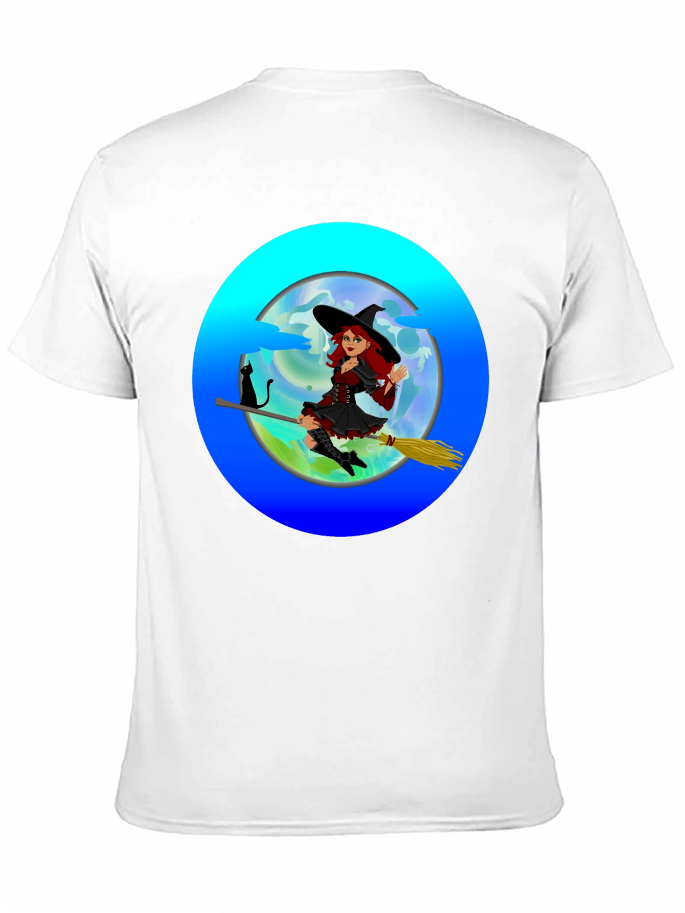 Witch on Broom T-Shirt - Spooky & Fun!