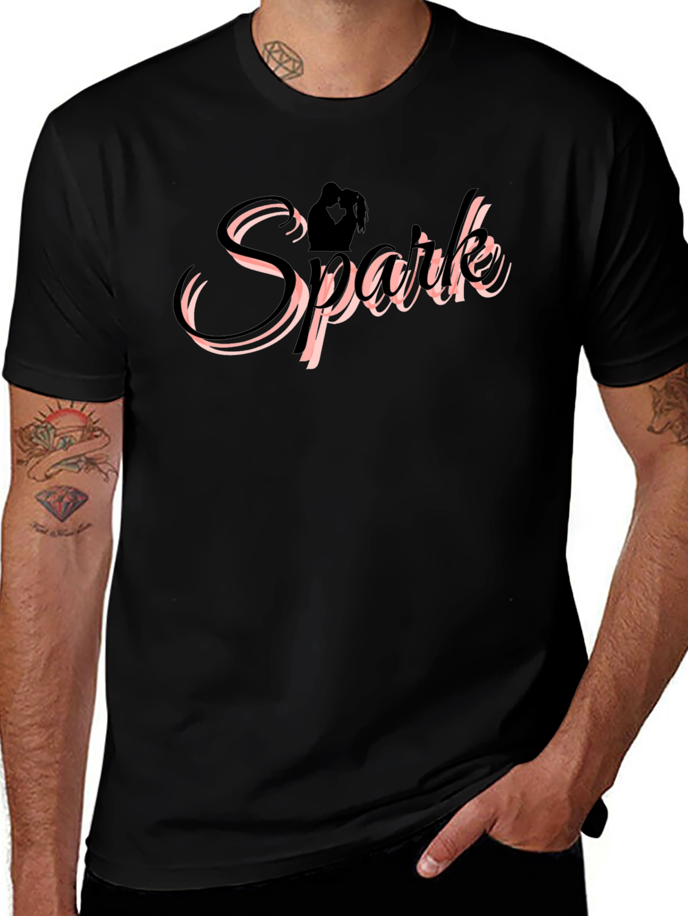 Spark Couple Silhouette Black T-Shirt