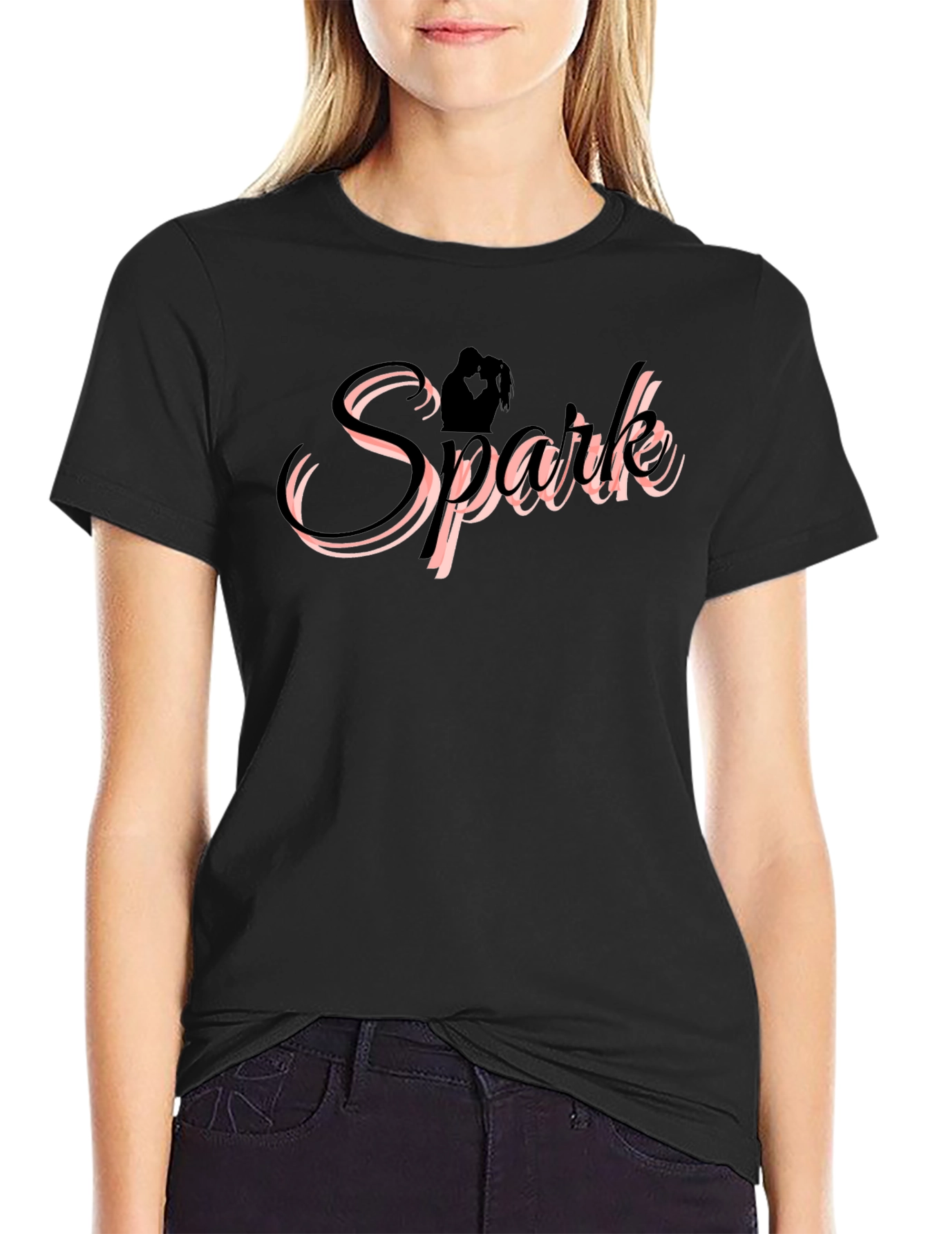 Spark Couple Silhouette Black T-Shirt