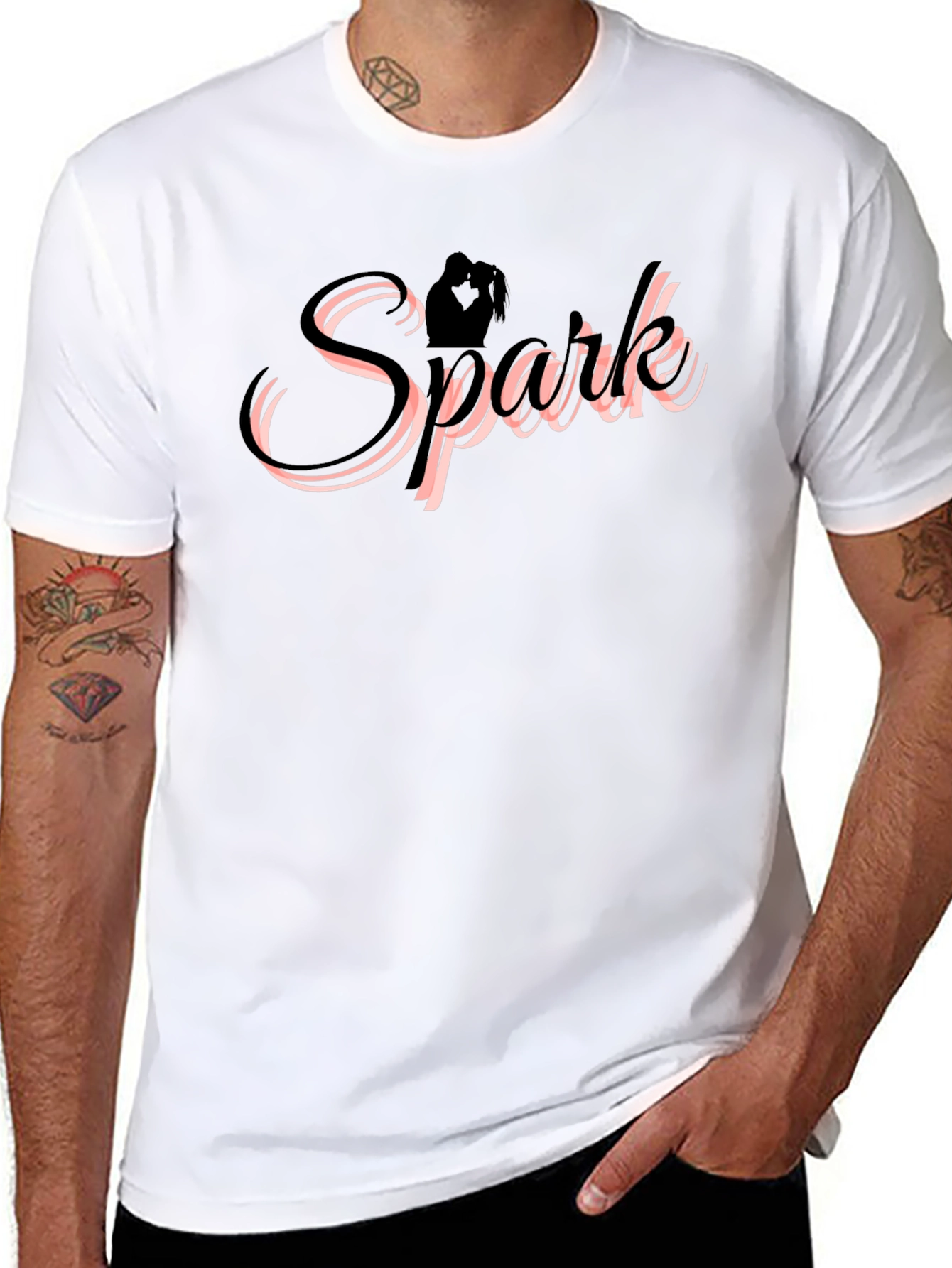 Spark Couple Silhouette Black T-Shirt
