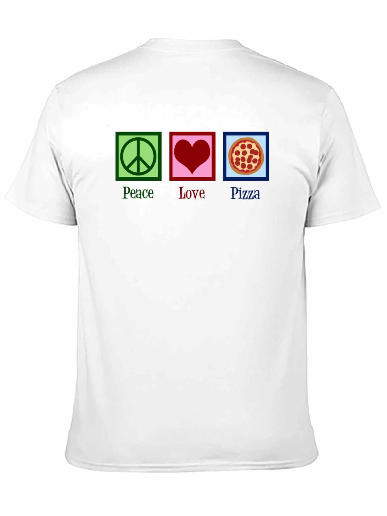 Peace Love Pizza Graphic Tee - Black Cotton T-Shirt