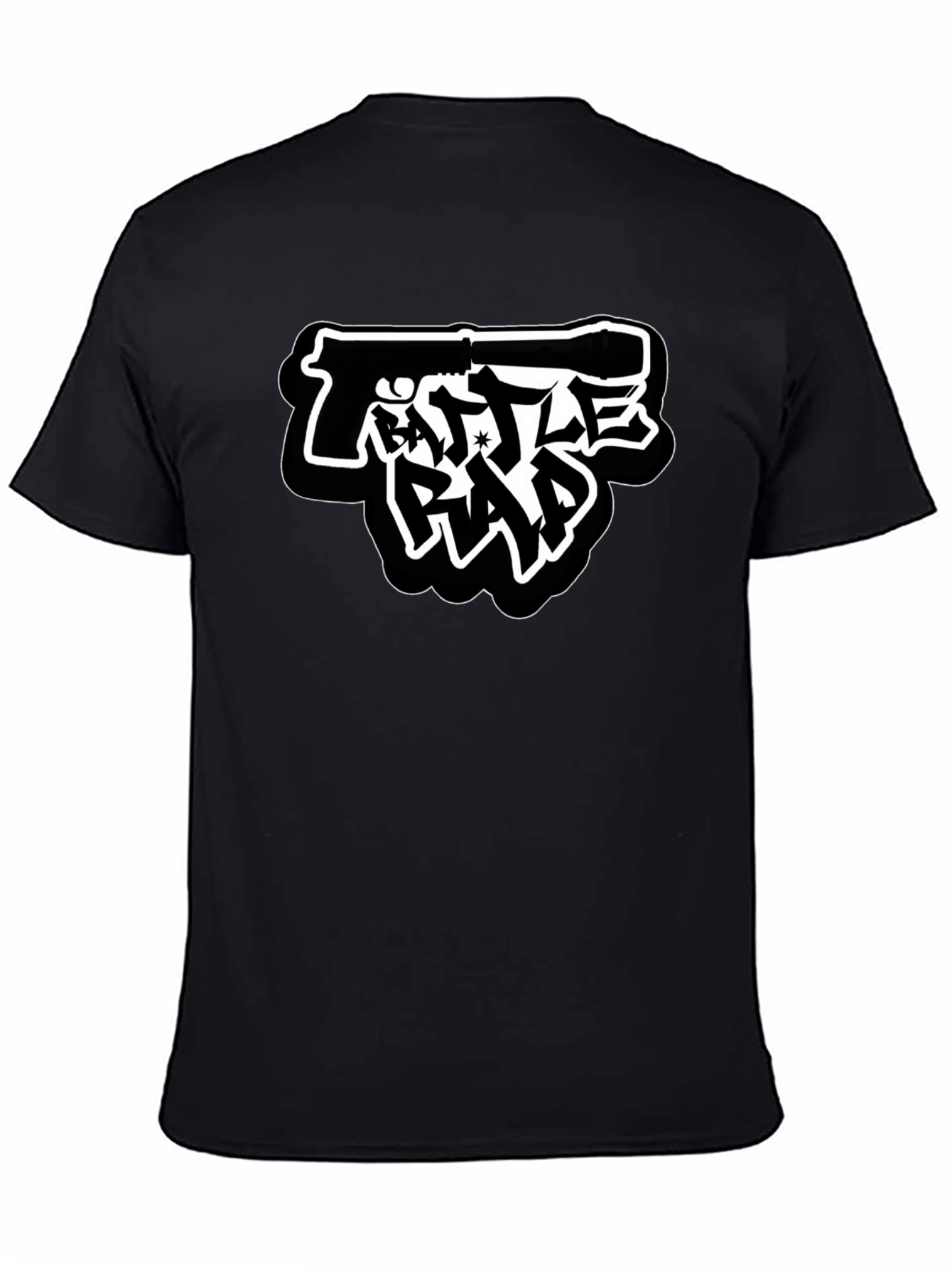 Battle Rap Gun Graphic T-Shirt - Black