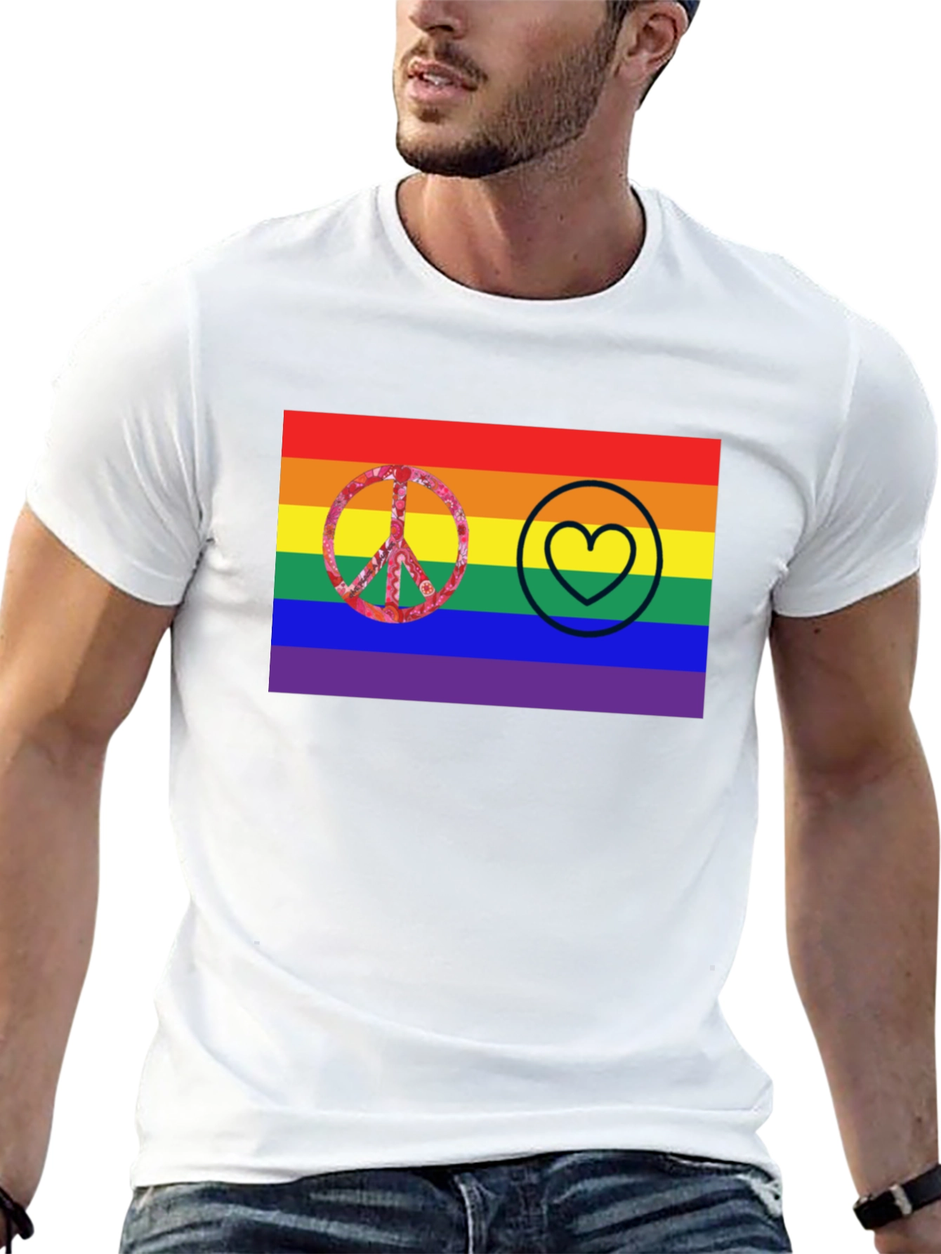 Pride Peace and Love Graphic Tee