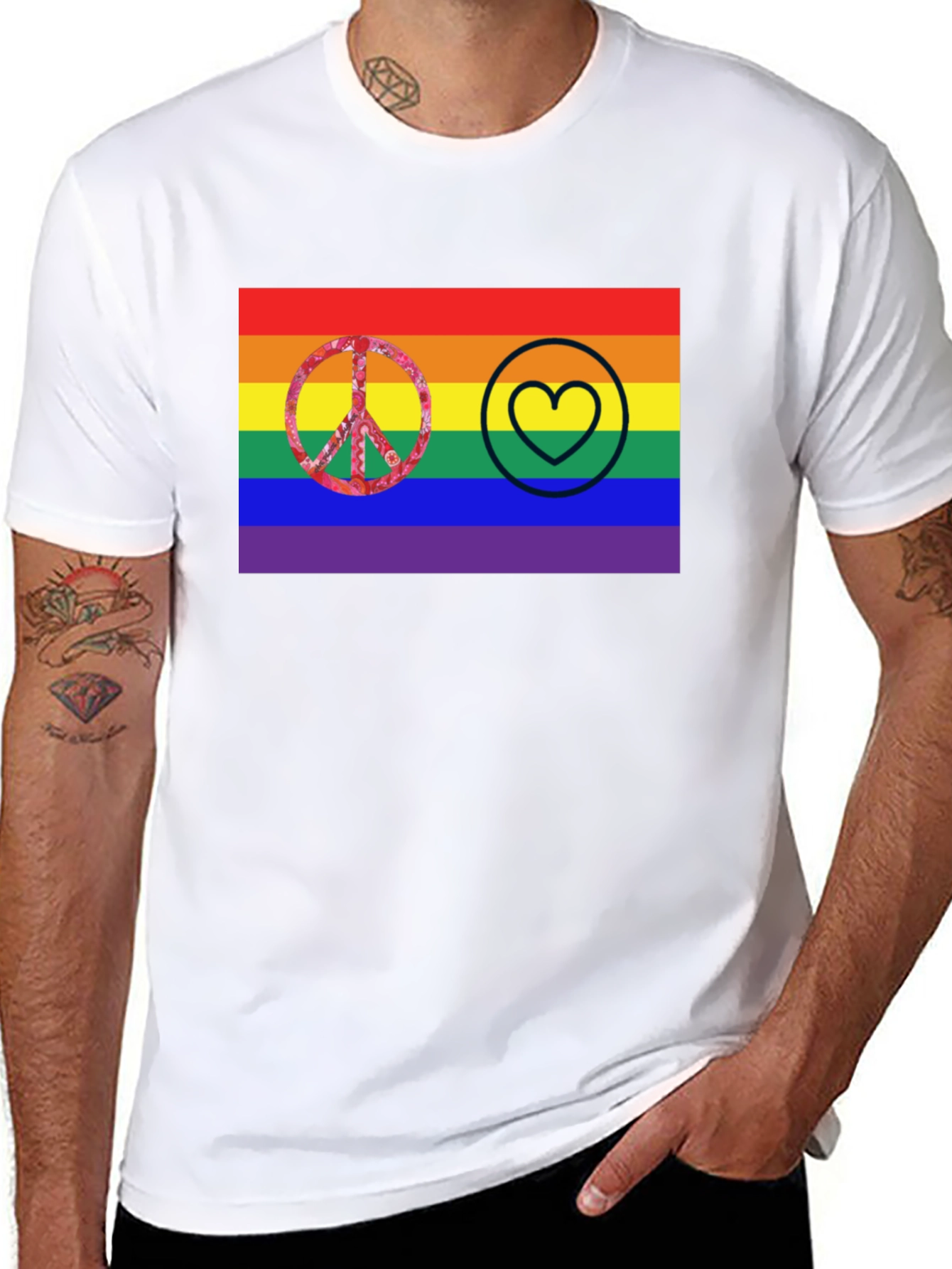 Pride Peace and Love Graphic Tee