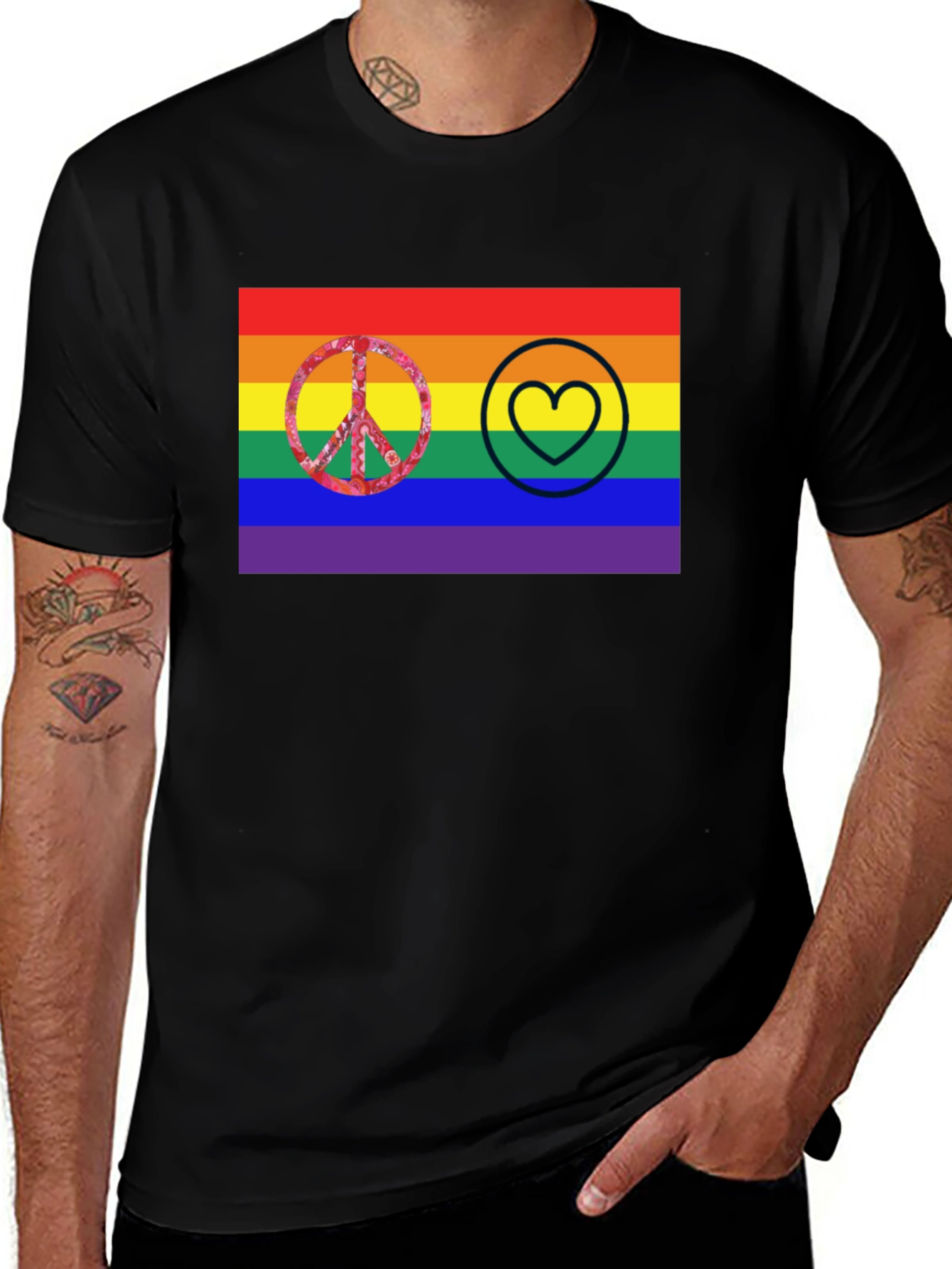 Pride Peace and Love Graphic Tee