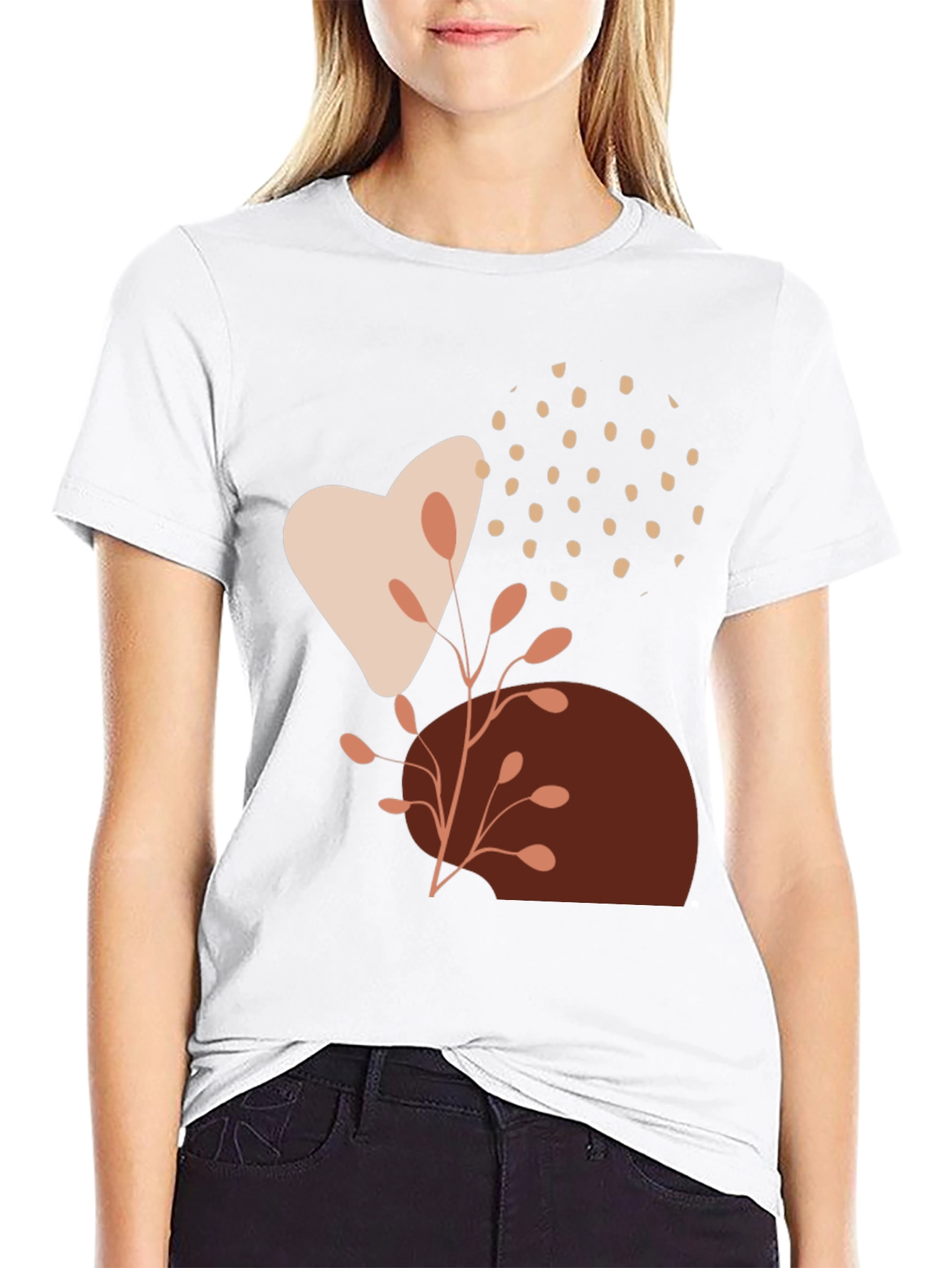 Modern Abstract Graphic Print Black T-Shirt