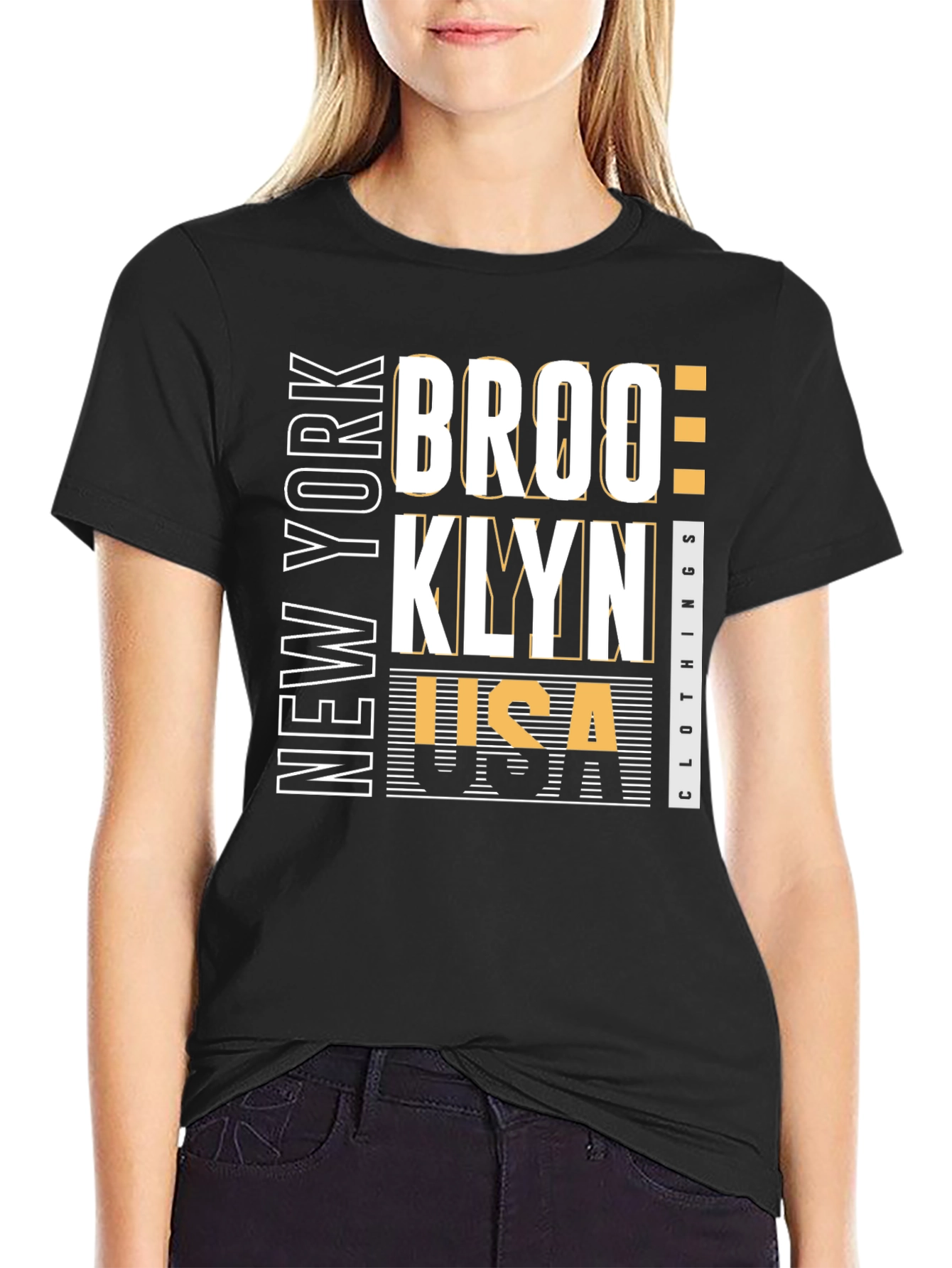Brooklyn NY USA Graphic Tee - Black