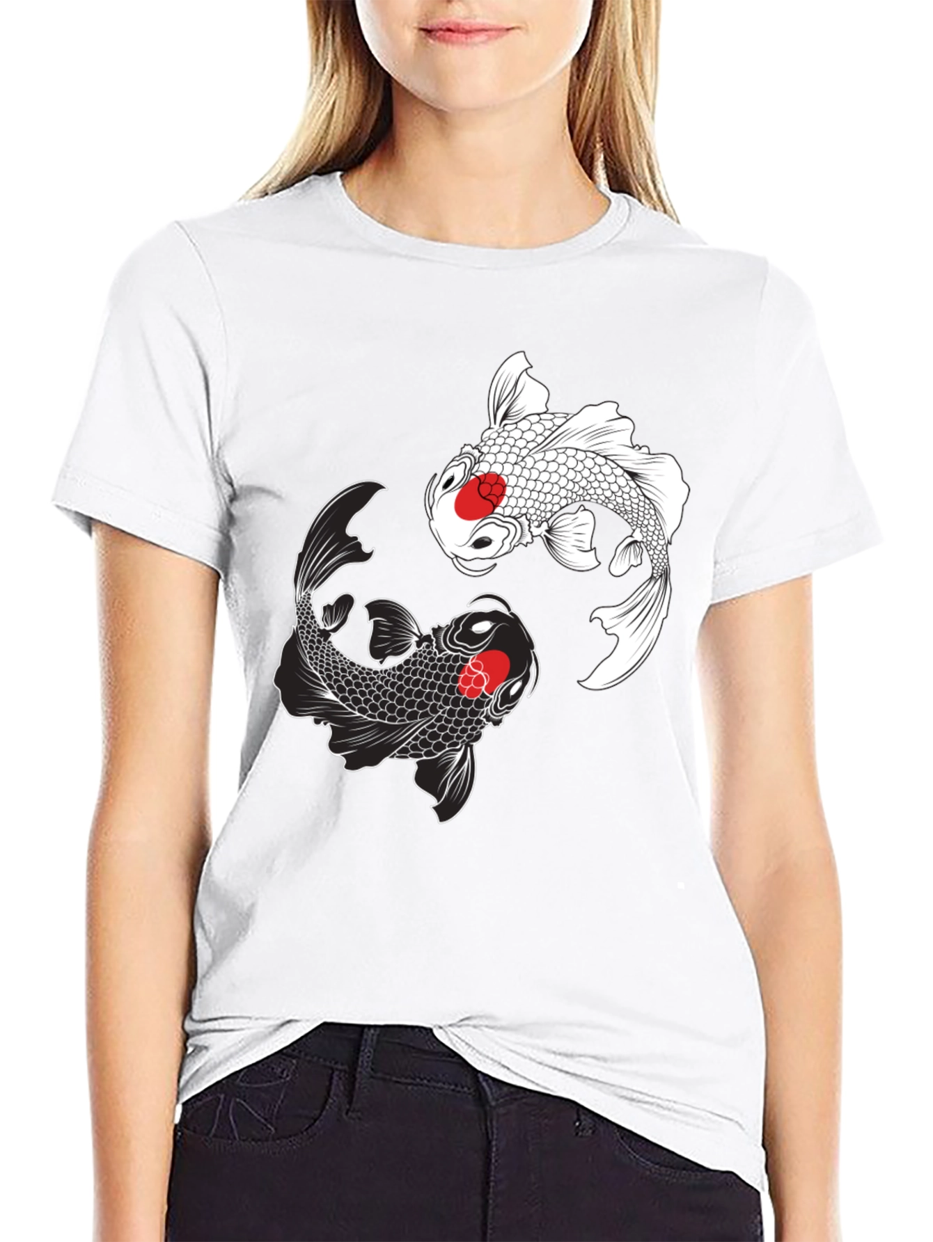 Koi Fish Yin Yang Graphic T-Shirt