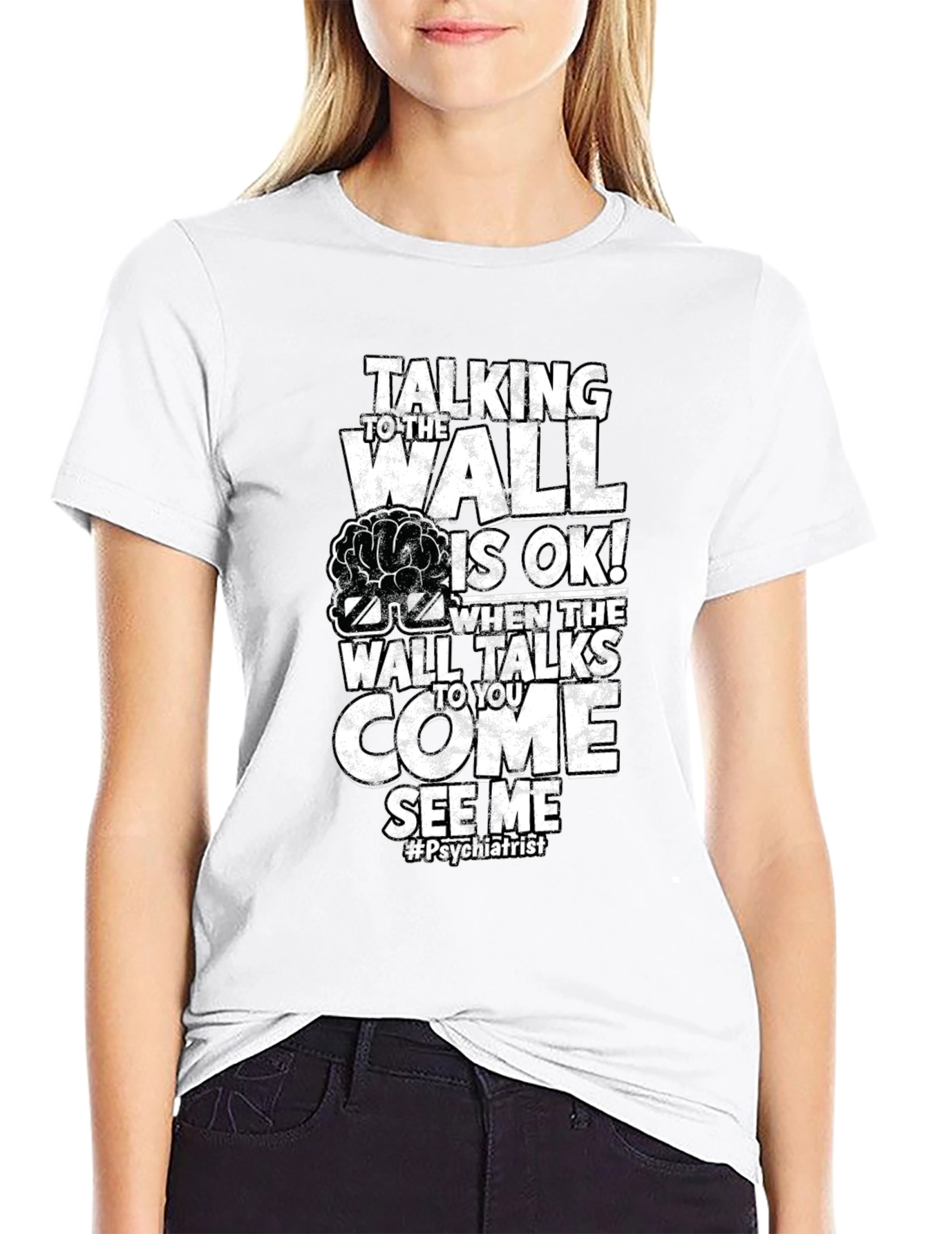 Talking Wall Psychiatrist Humor T-Shirt