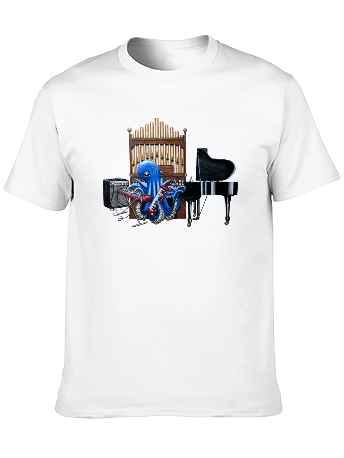 Octopus Musician Graphic Tee - Black