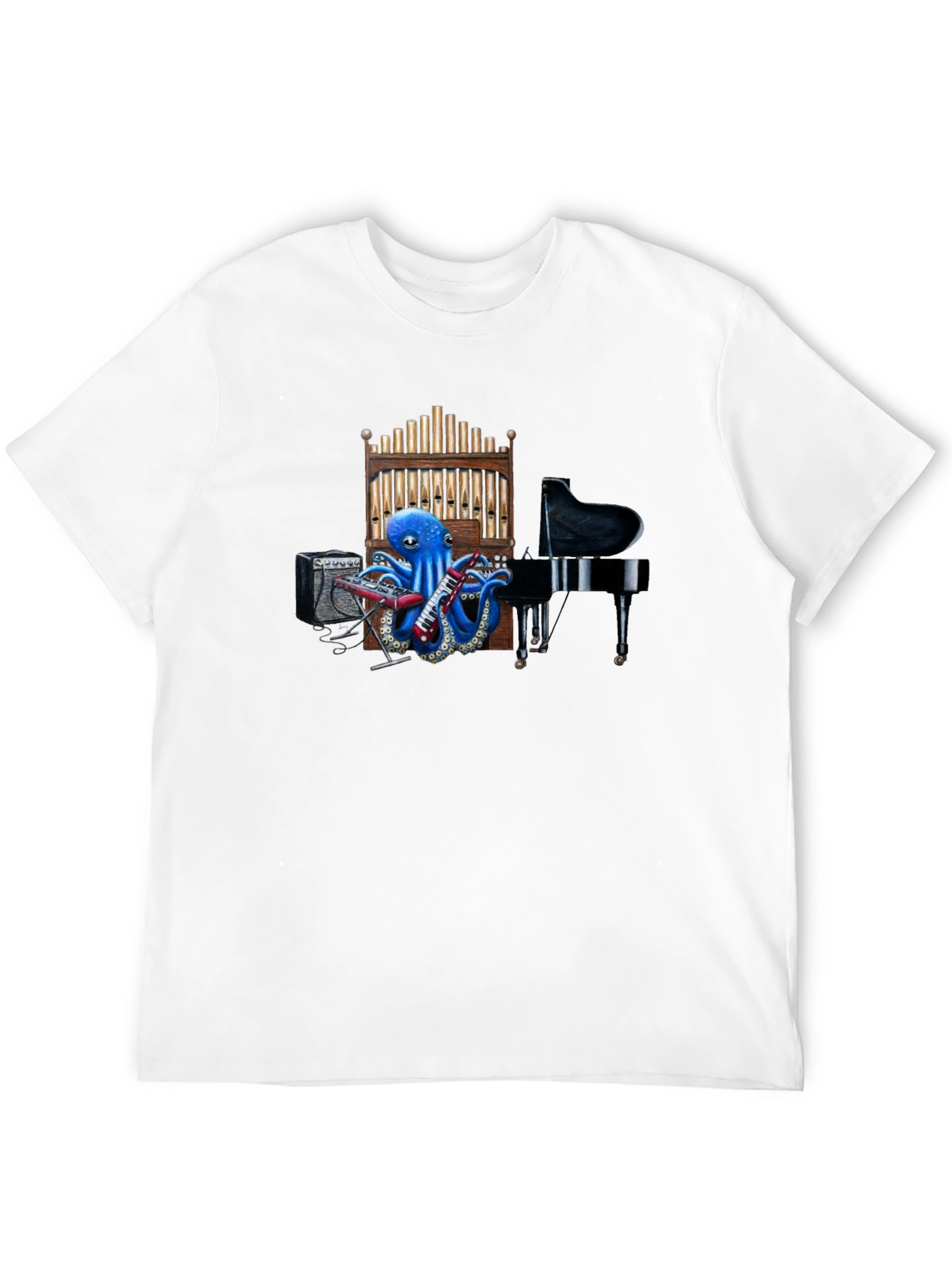 Octopus Musician Graphic Tee - Black