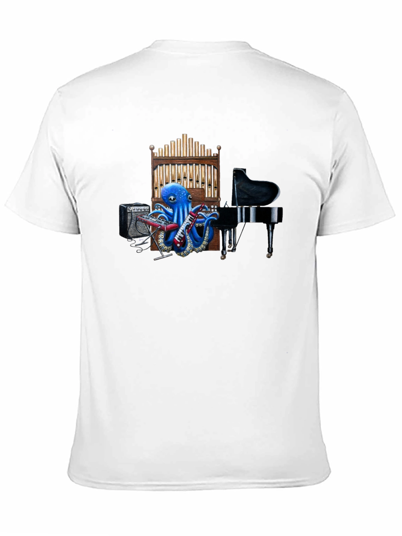 Octopus Musician Graphic Tee - Black