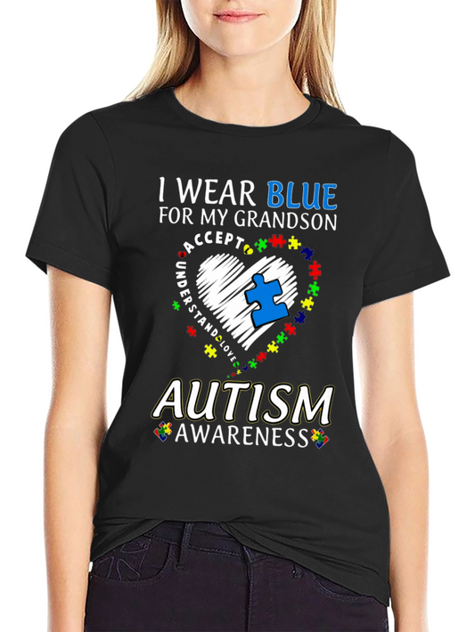 I Wear Blue for My Grandson Autism Awareness T-Shirt