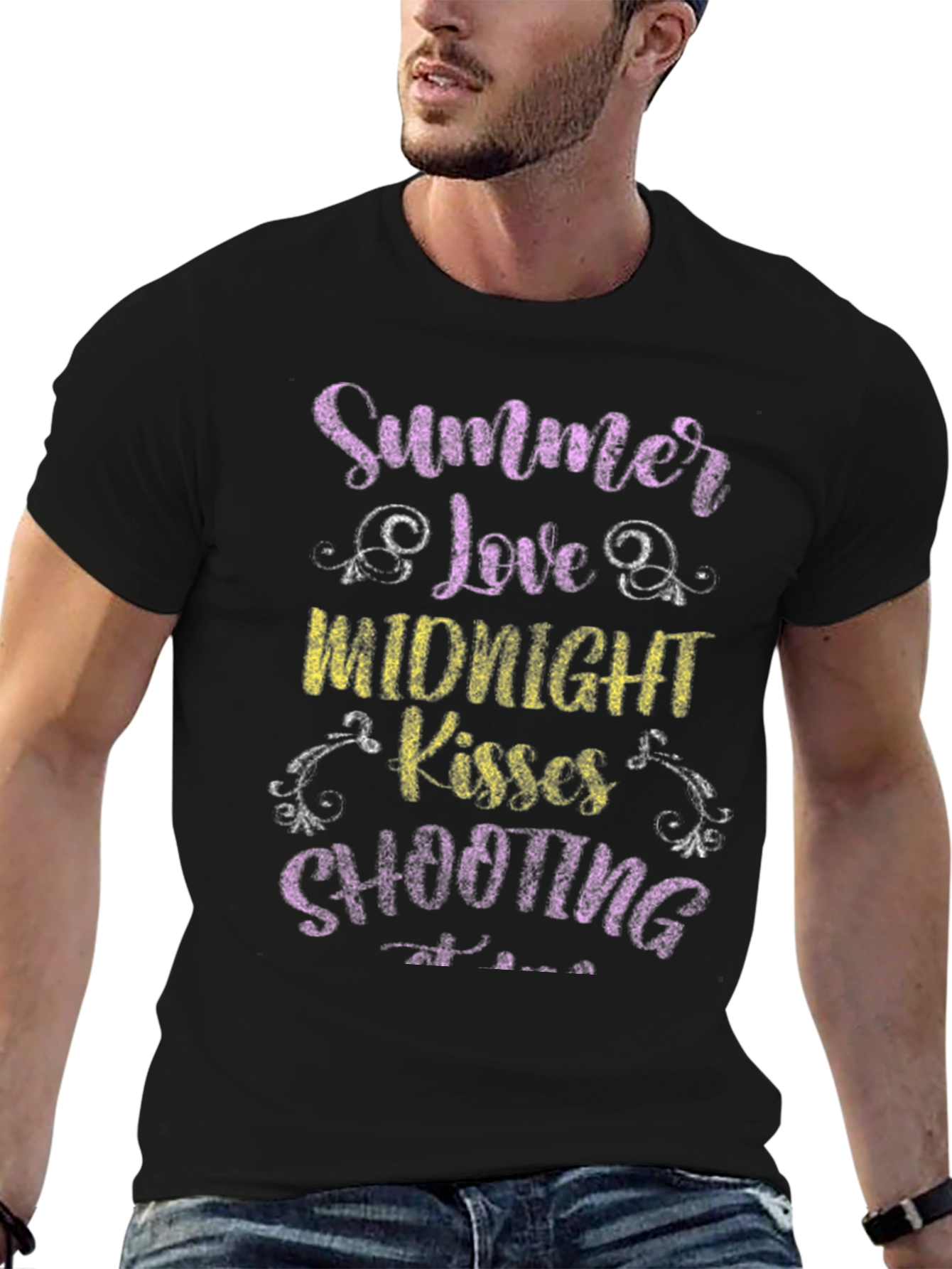 Summer Love Midnight Kisses Shooting Stars Tee
