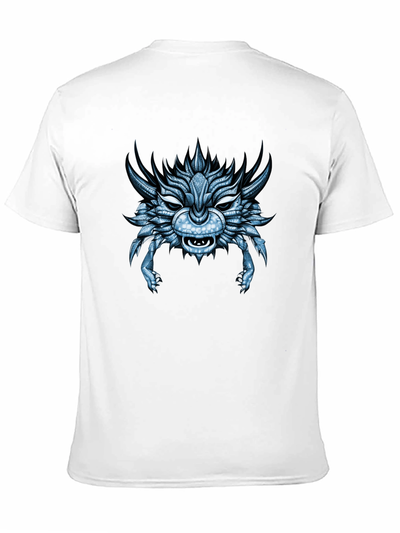 Cool Blue Dragon Head Graphic T-Shirt