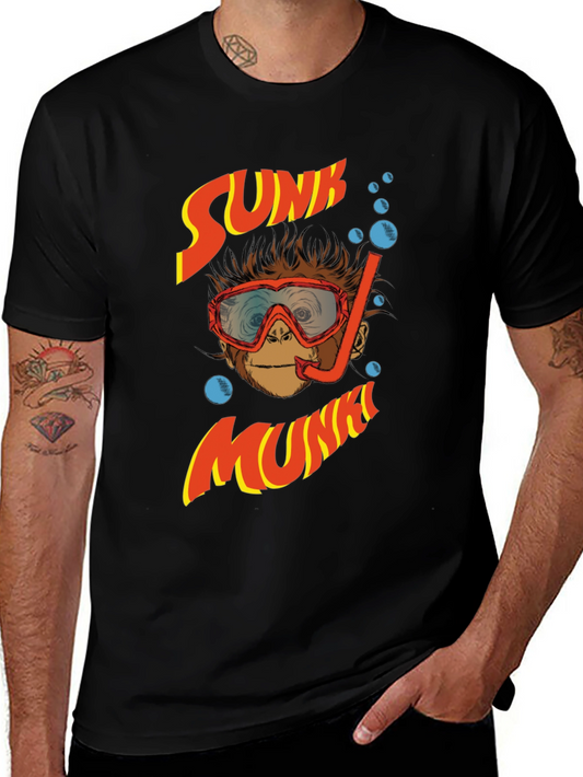 Sunk Munk Monkey Snorkel T-Shirt - Fun Graphic Tee