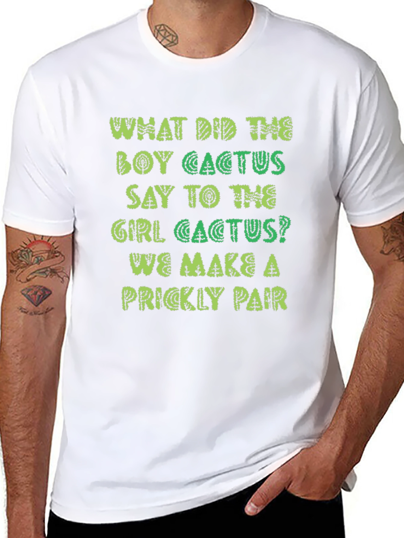 Prickly Pair Cactus Joke Graphic T-Shirt