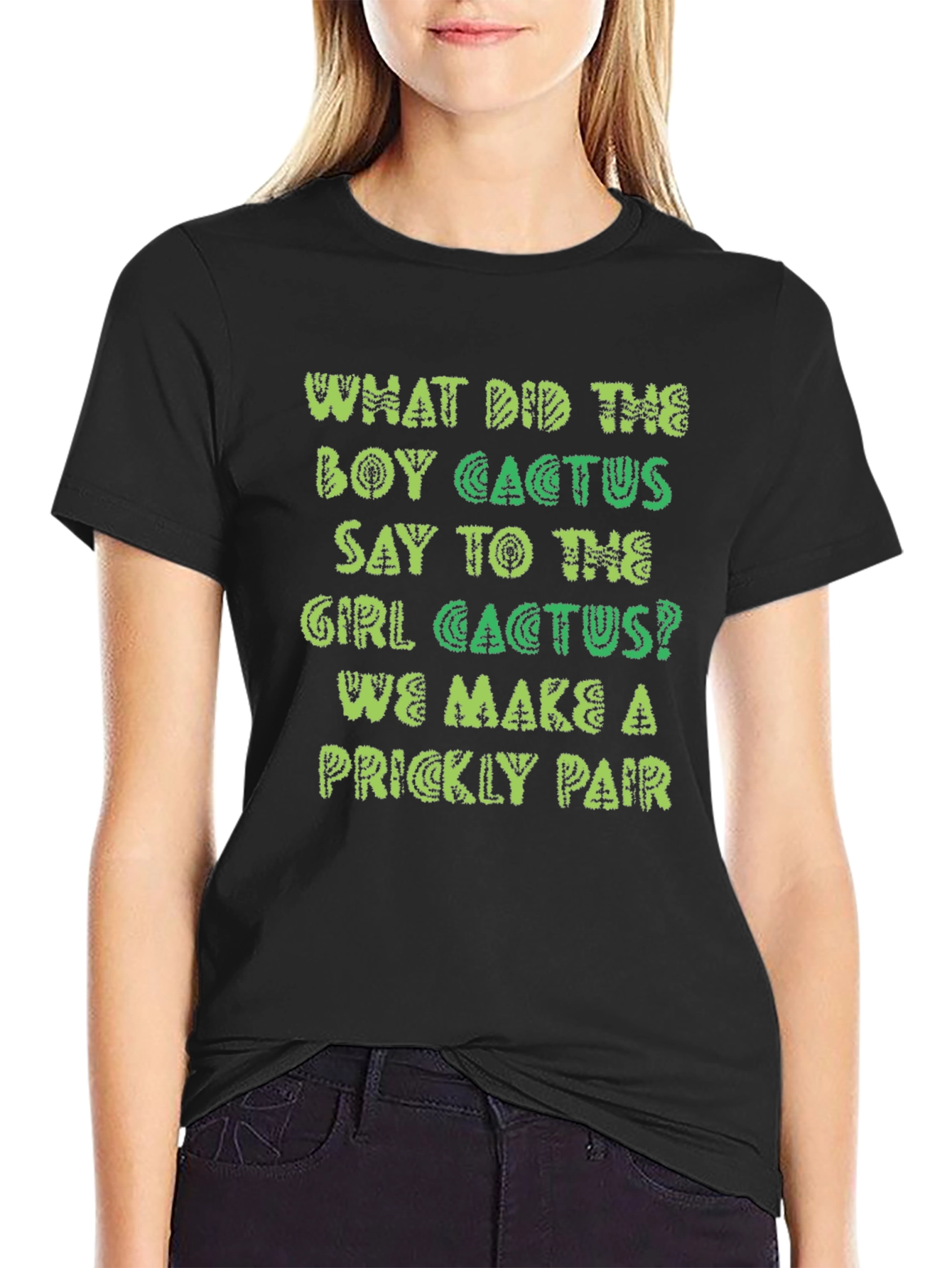 Prickly Pair Cactus Joke Graphic T-Shirt