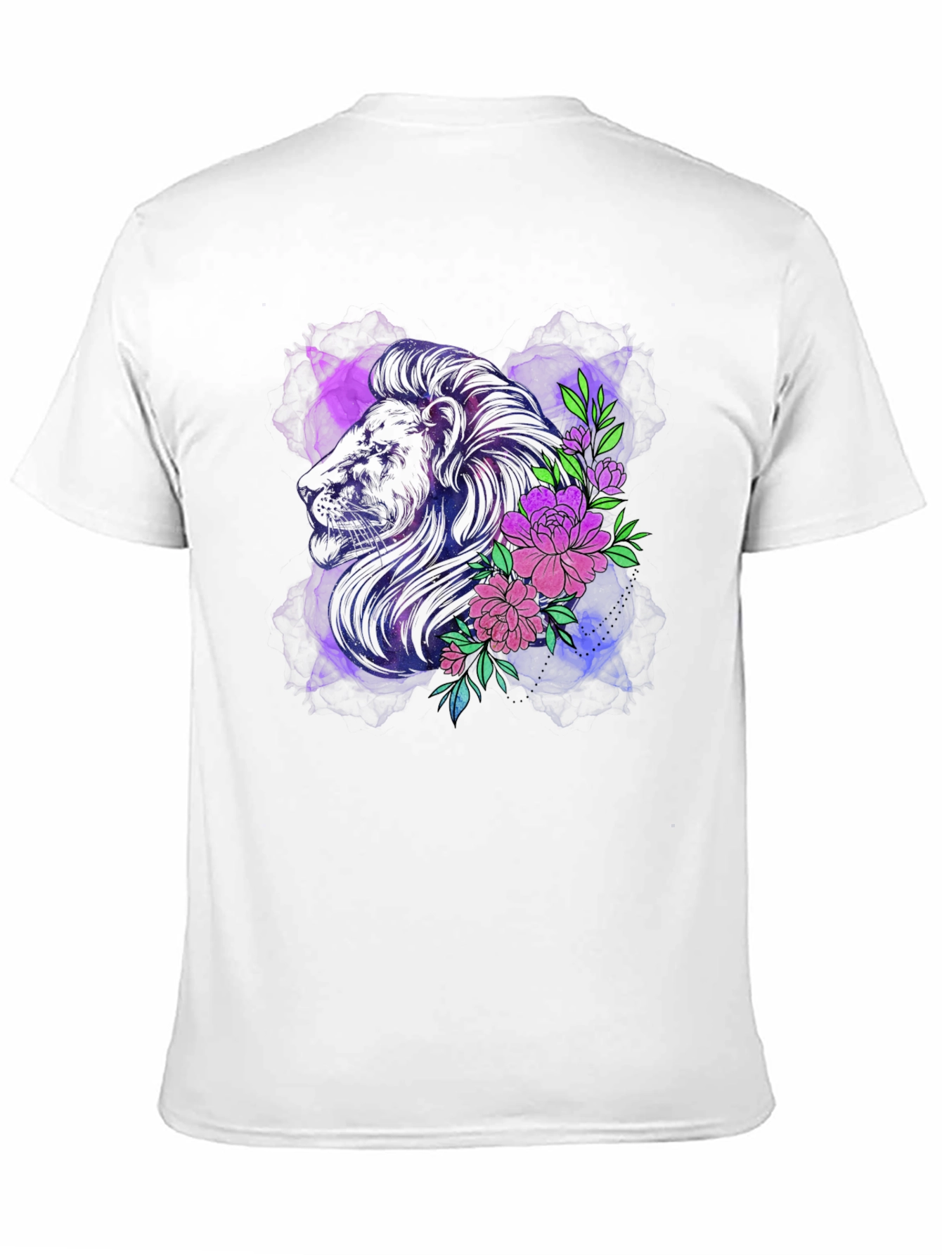 Lion & Floral Graphic Tee - Modern Style