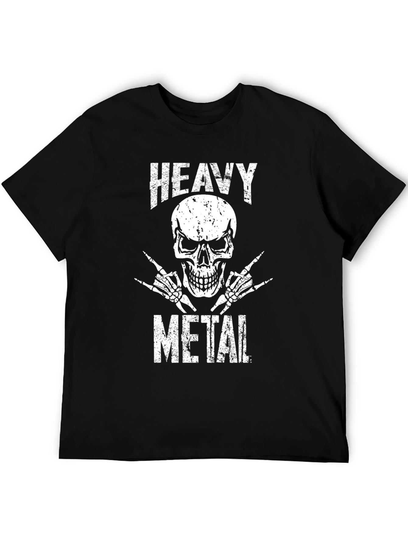 Heavy Metal Skull Graphic T-Shirt