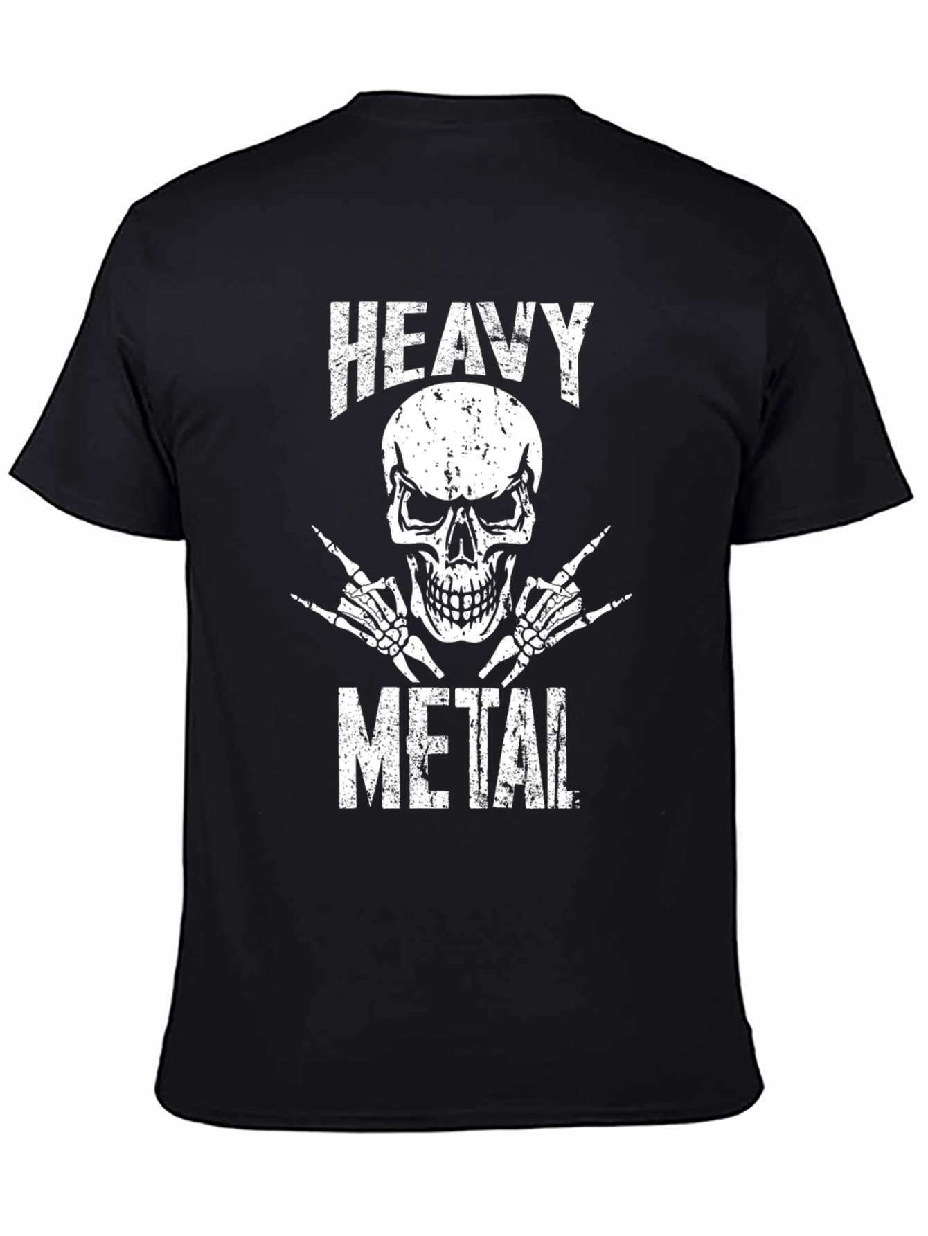 Heavy Metal Skull Graphic T-Shirt