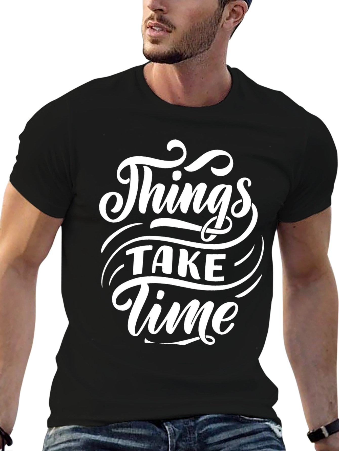 Things Take Time Graphic Tee - Black