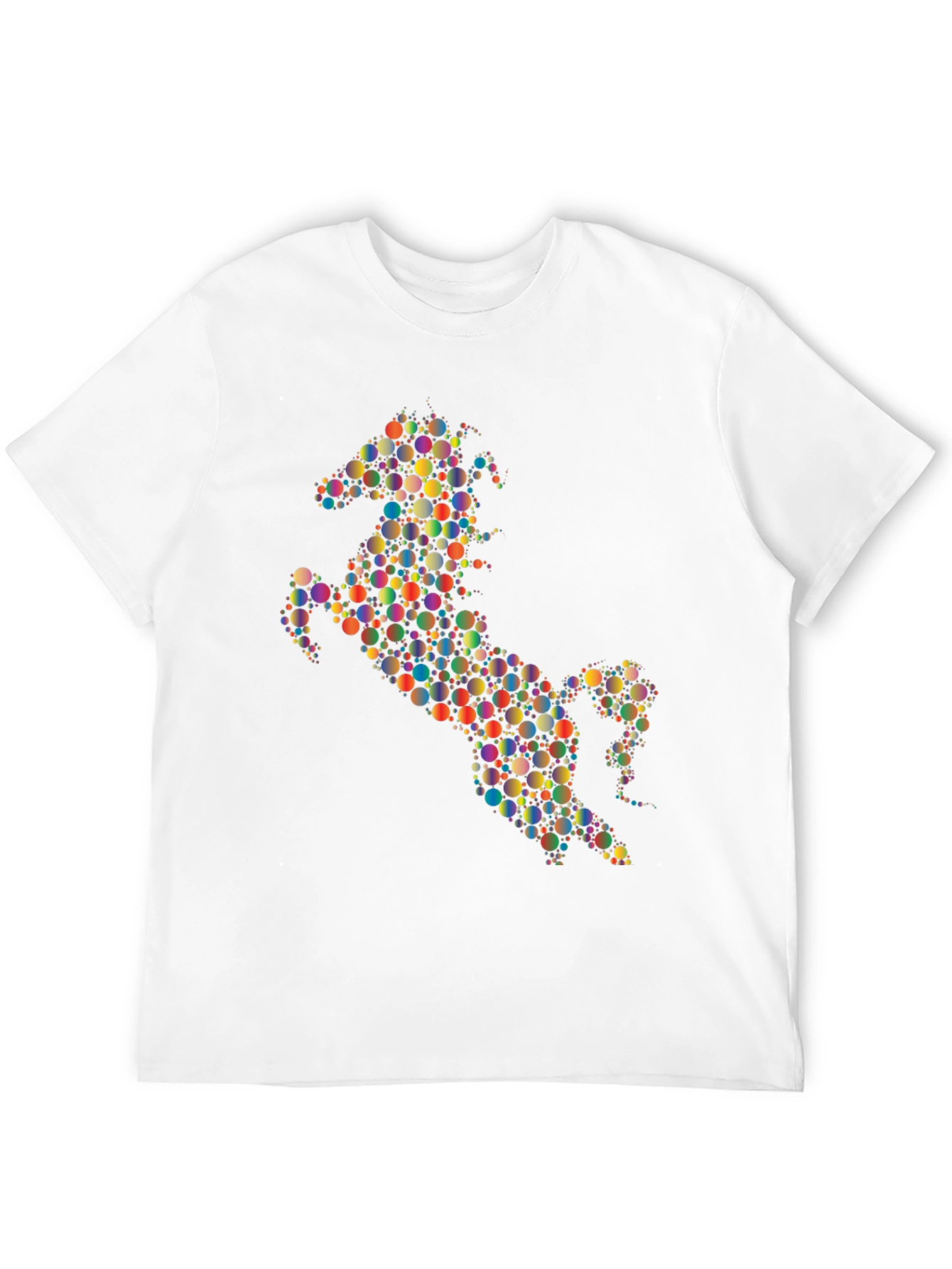 Abstract Horse Graphic Tee - Black Cotton Blend