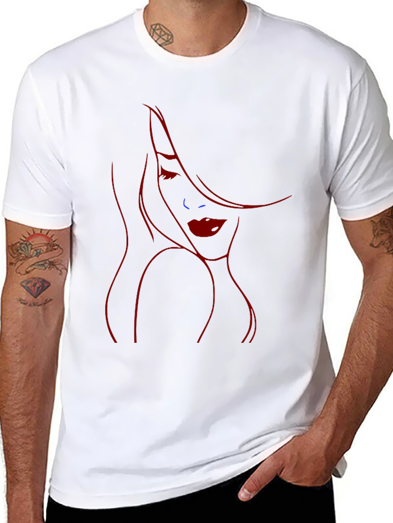 Stylish Black T-Shirt with Jessica Rabbit Inspired Design