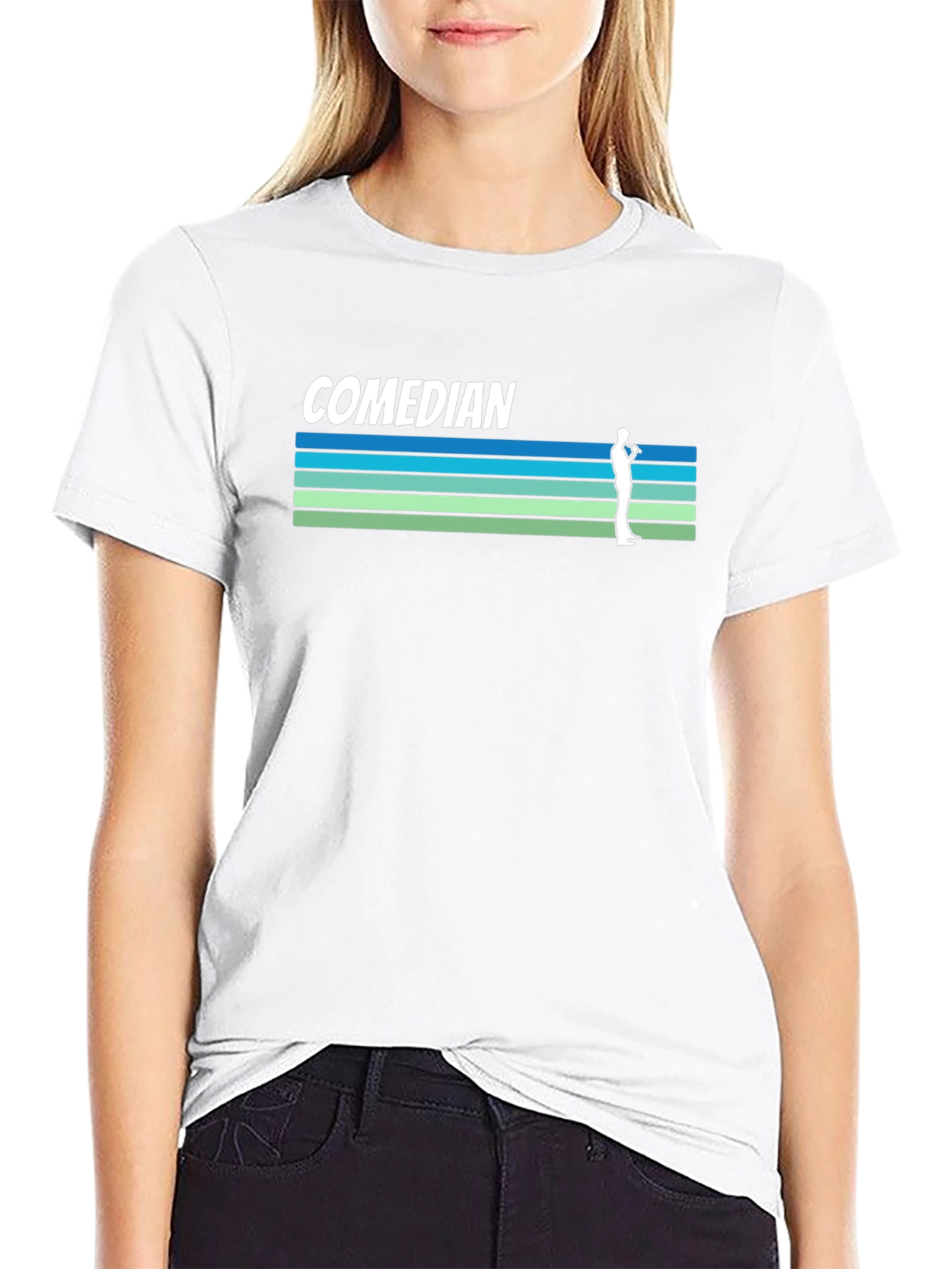 Comedian Retro Style Graphic Tee - Black
