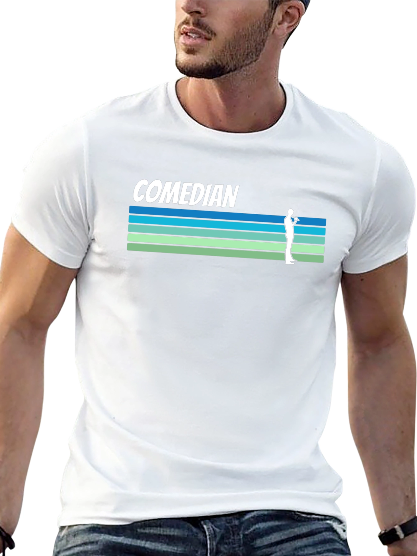Comedian Retro Style Graphic Tee - Black