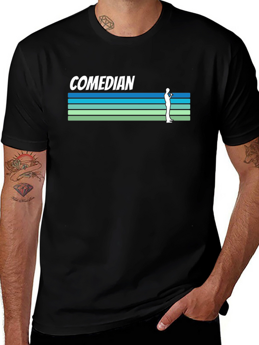 Comedian Retro Style Graphic Tee - Black