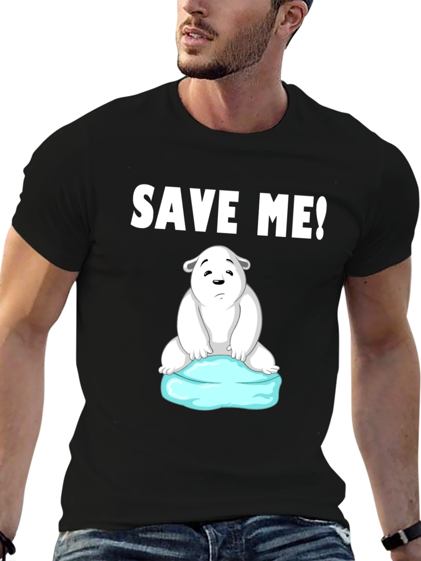 Save Me Polar Bear Graphic T-Shirt