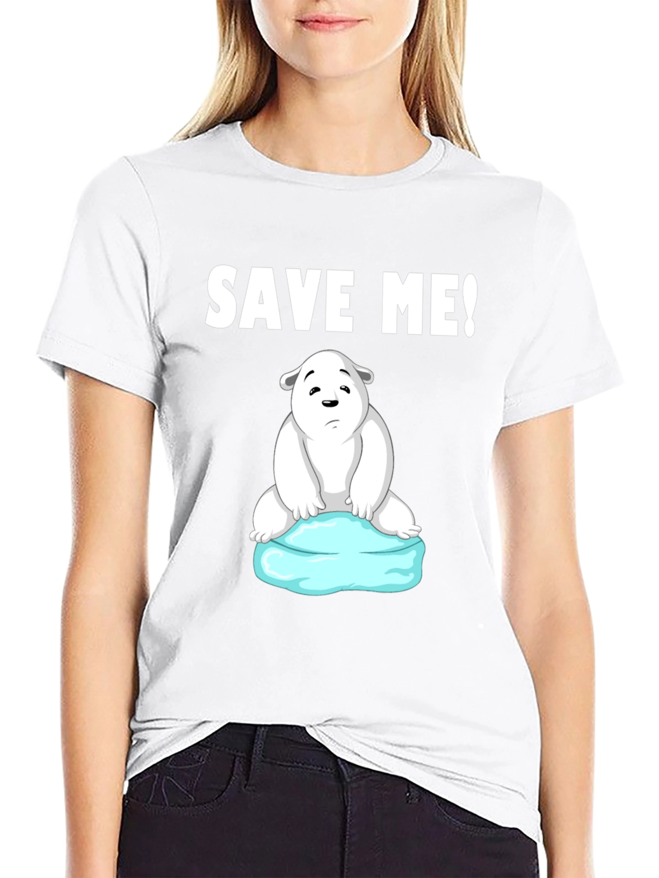 Save Me Polar Bear Graphic T-Shirt