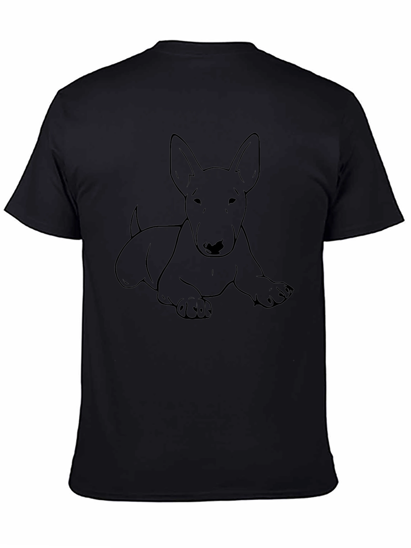 Bull Terrier Outline Graphic T-Shirt - Black