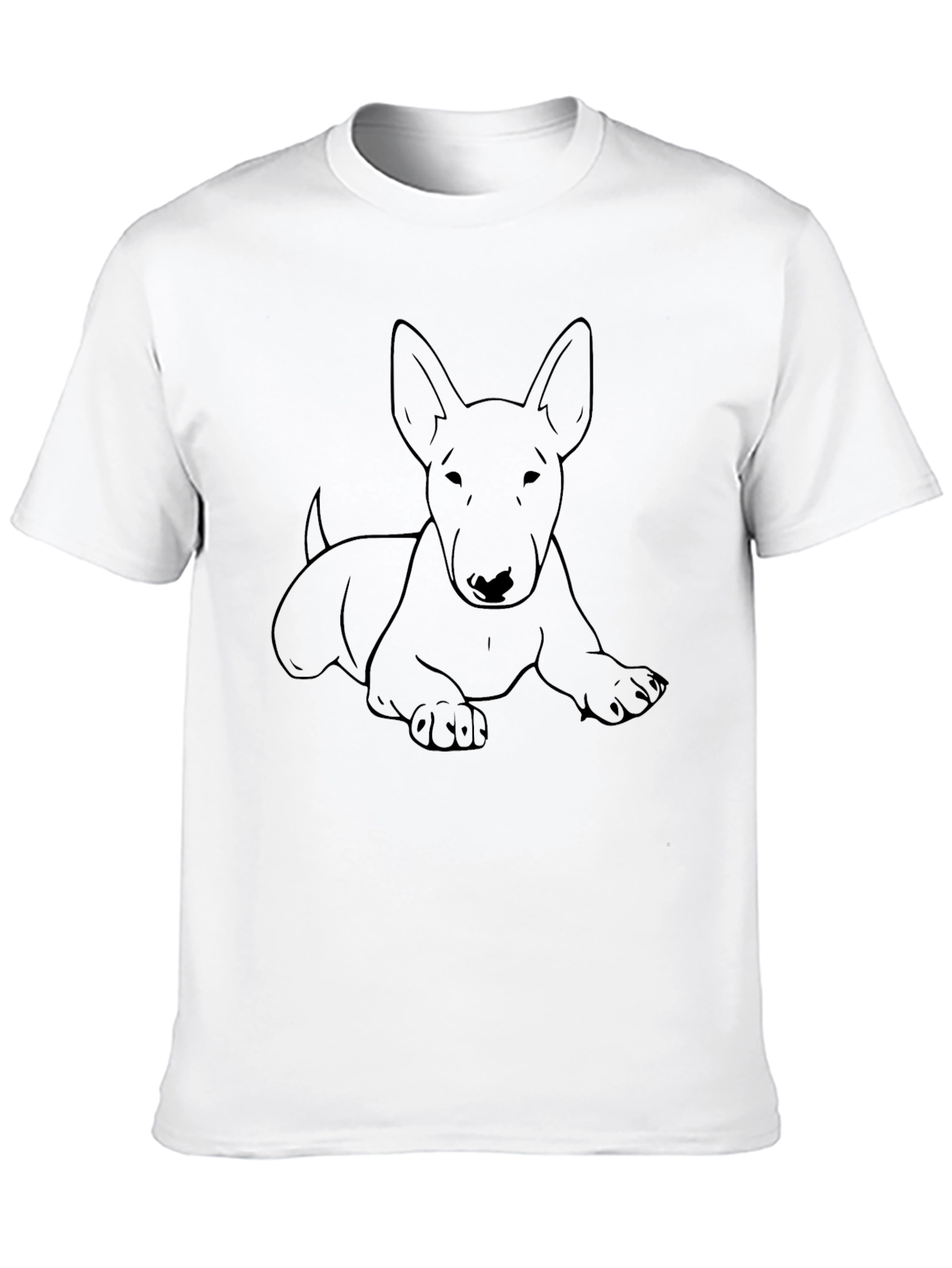 Bull Terrier Outline Graphic T-Shirt - Black