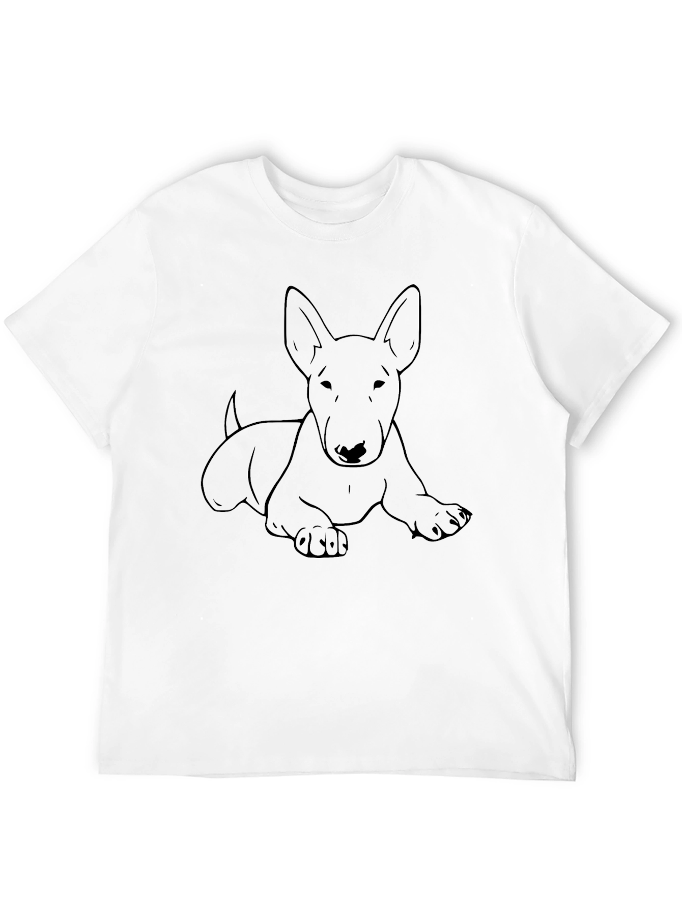 Bull Terrier Outline Graphic T-Shirt - Black