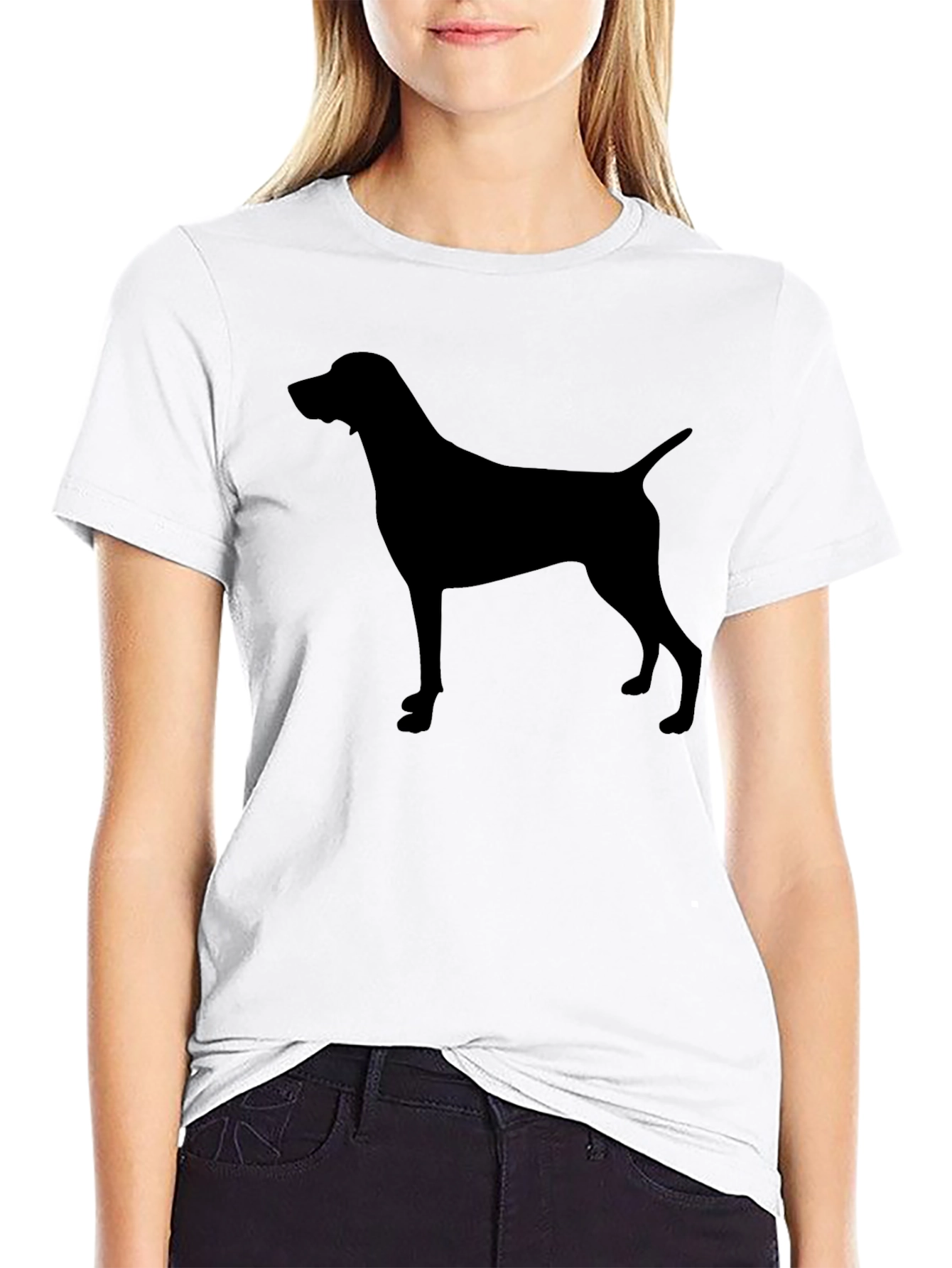 Mens Black Dog Silhouette T-Shirt