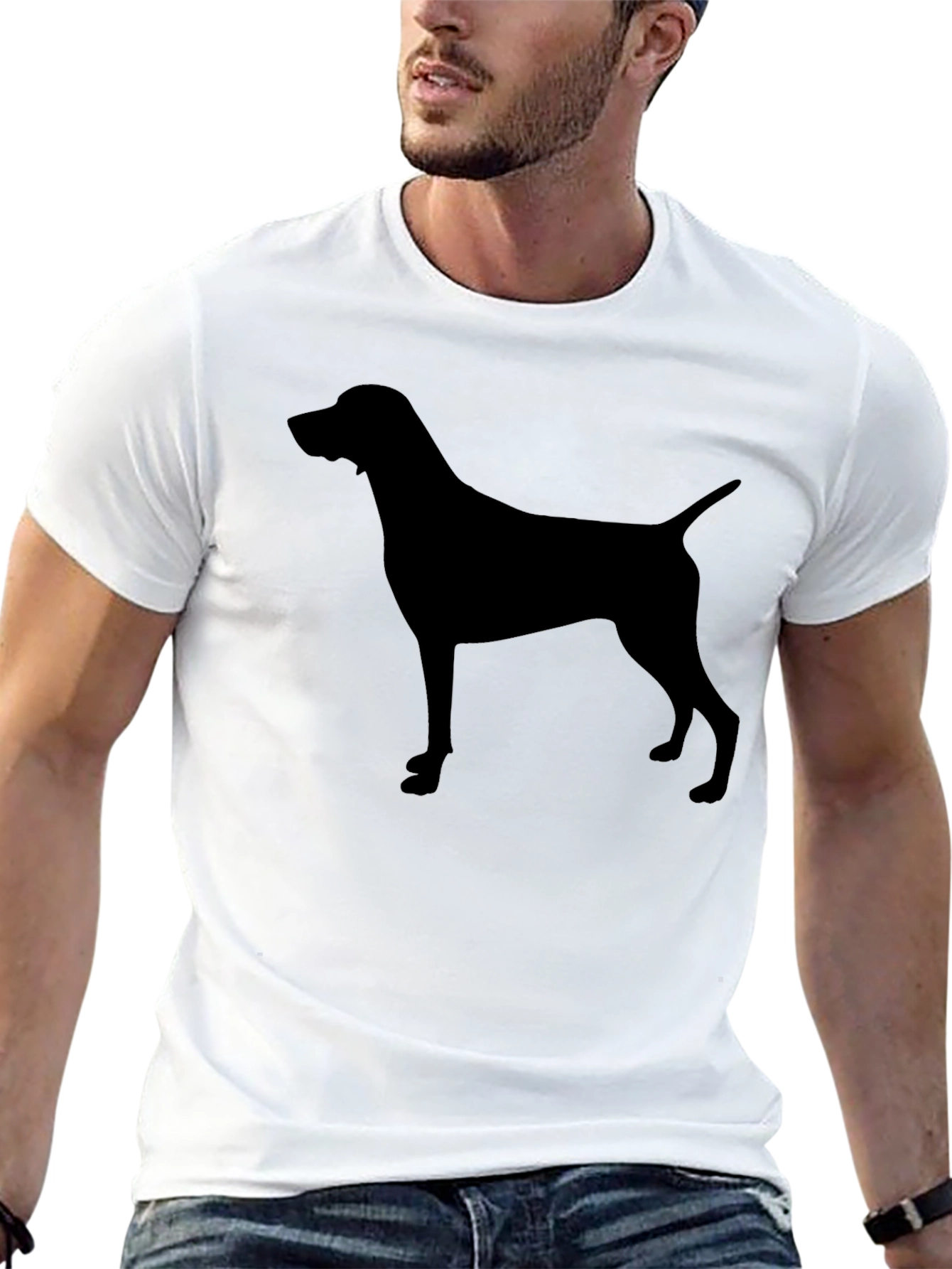 Mens Black Dog Silhouette T-Shirt