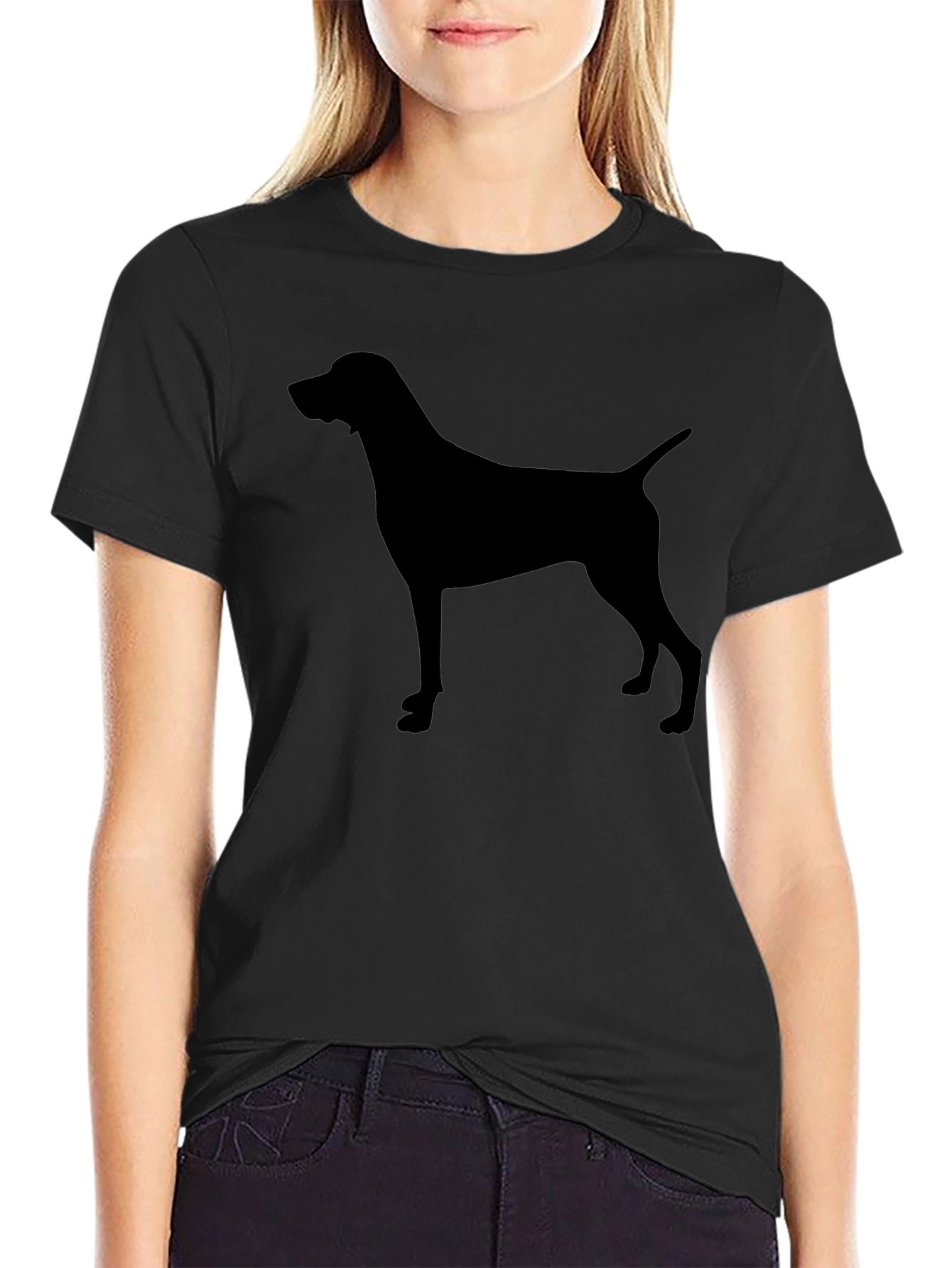 Mens Black Dog Silhouette T-Shirt