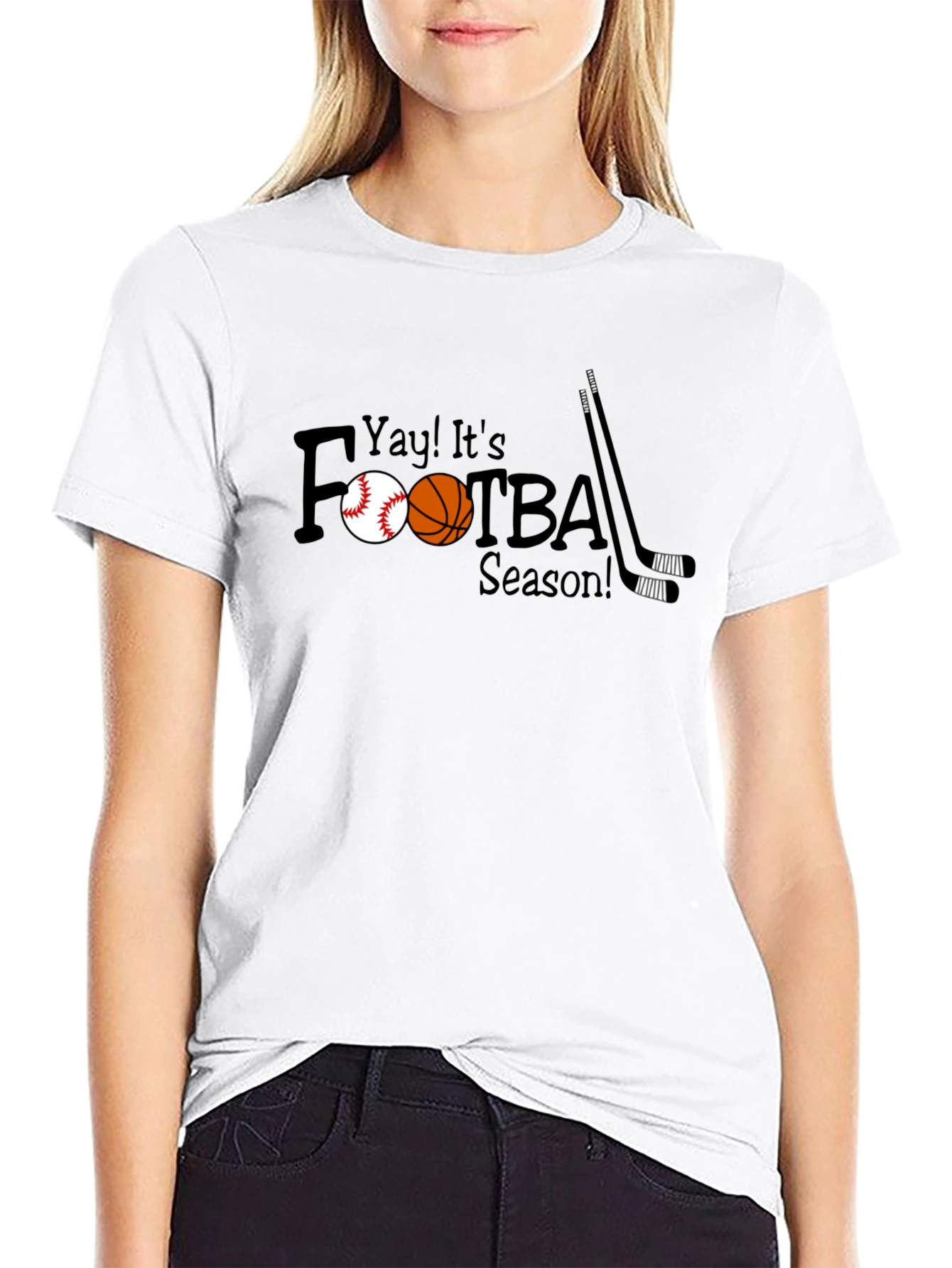 Yay Its Footba Season! Black Tee