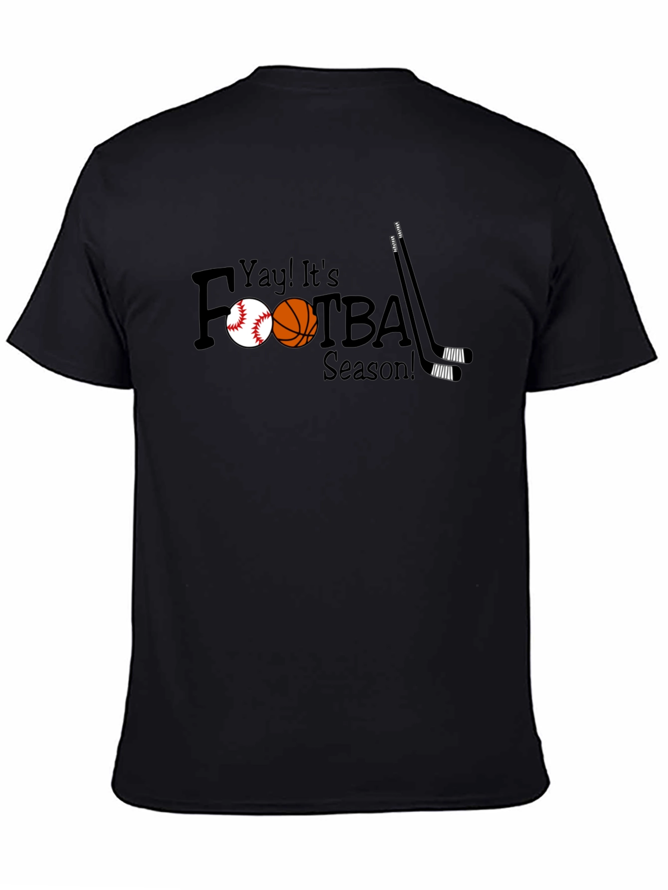 Yay Its Footba Season! Black Tee